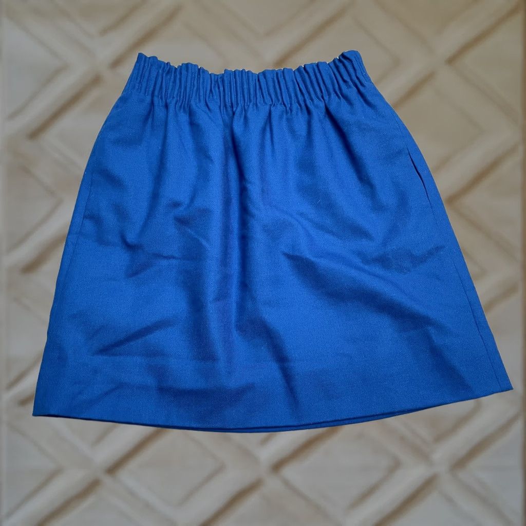 J.Crew J.Crew Wool Blend Sidewalk Pleated Pencil Skirt Womens 00 Blue Elastic Pockets Size 24" / US 00 / IT 34 - 1 Thumbnail