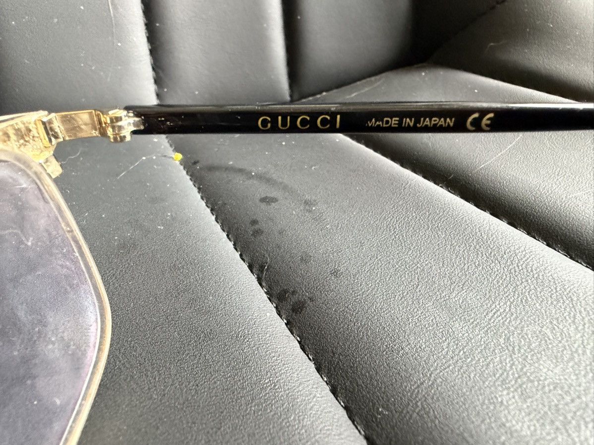Gucci Gucci Black and Gold Rectangular Eyeglasses Size ONE SIZE - 4 Thumbnail