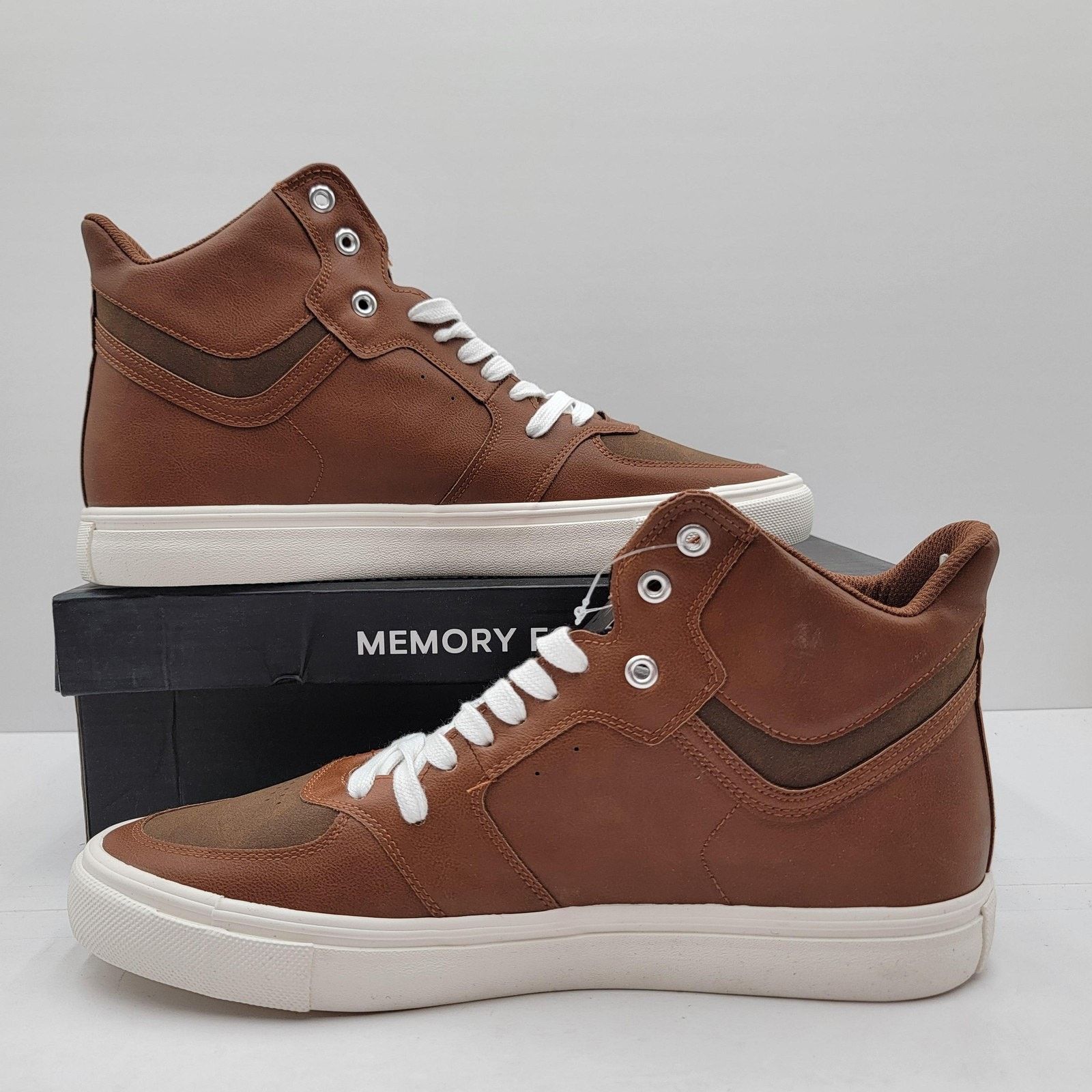 London Fog London Fog Blake Mens Size 12 Cognac Brown High Top Sneakers Size US 11 / EU 44 - 2 Thumbnail