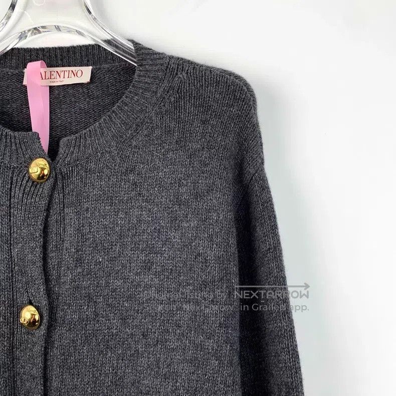 Valentino Valentino Black and gray crew neck single-breasted long-sl Size S / US 4 / IT 40 - 3 Thumbnail