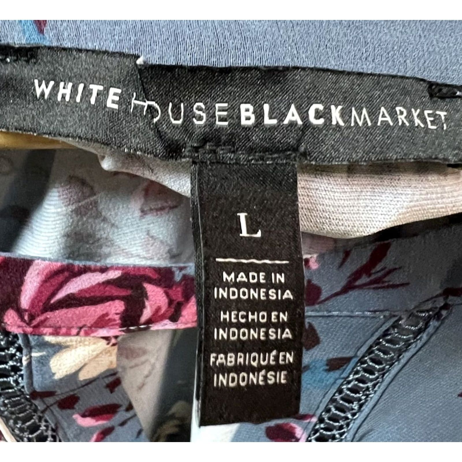 White House Black Market VINTAGE Romantic Soft Blue Floral Boho Blouse Feminine White House Black Market Large Size L / US 10 / IT 46 - 3 Thumbnail