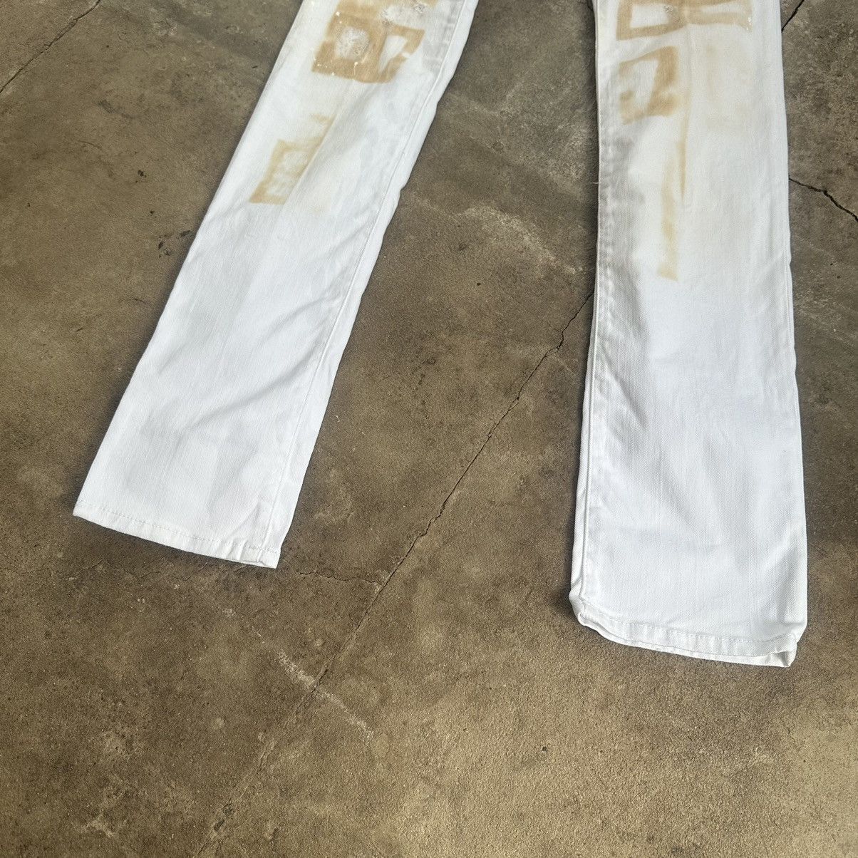 Dsquared2 × Vintage Y2K Dsquared2 distressed painted flared archive denim jeans Size 27" / US 4 / IT 40 - 2 Thumbnail