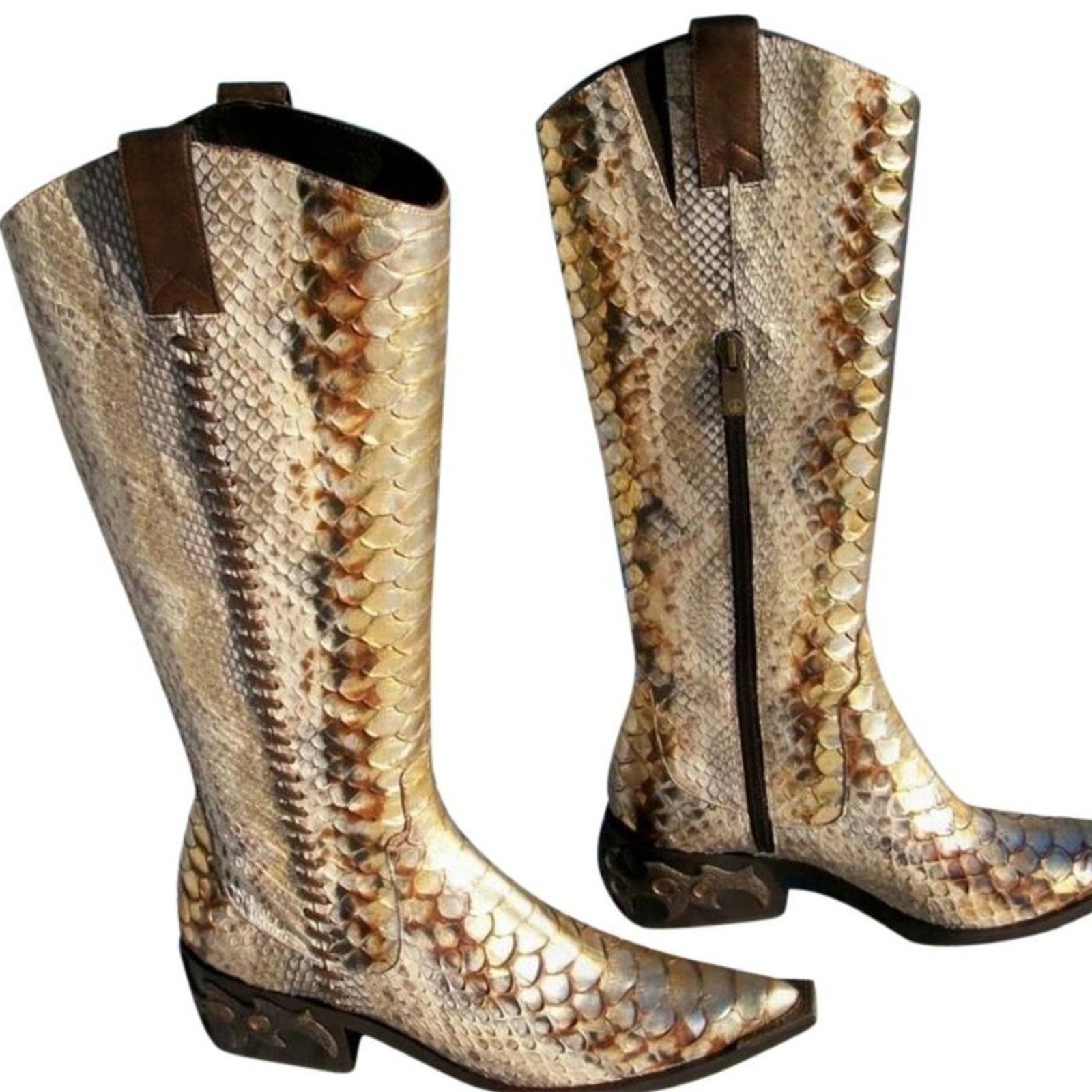 Donald Pliner Donald Pliner Hand Painted Python Metalic Leather Boot $1500 Size US 5 / IT 35 - 2 Thumbnail