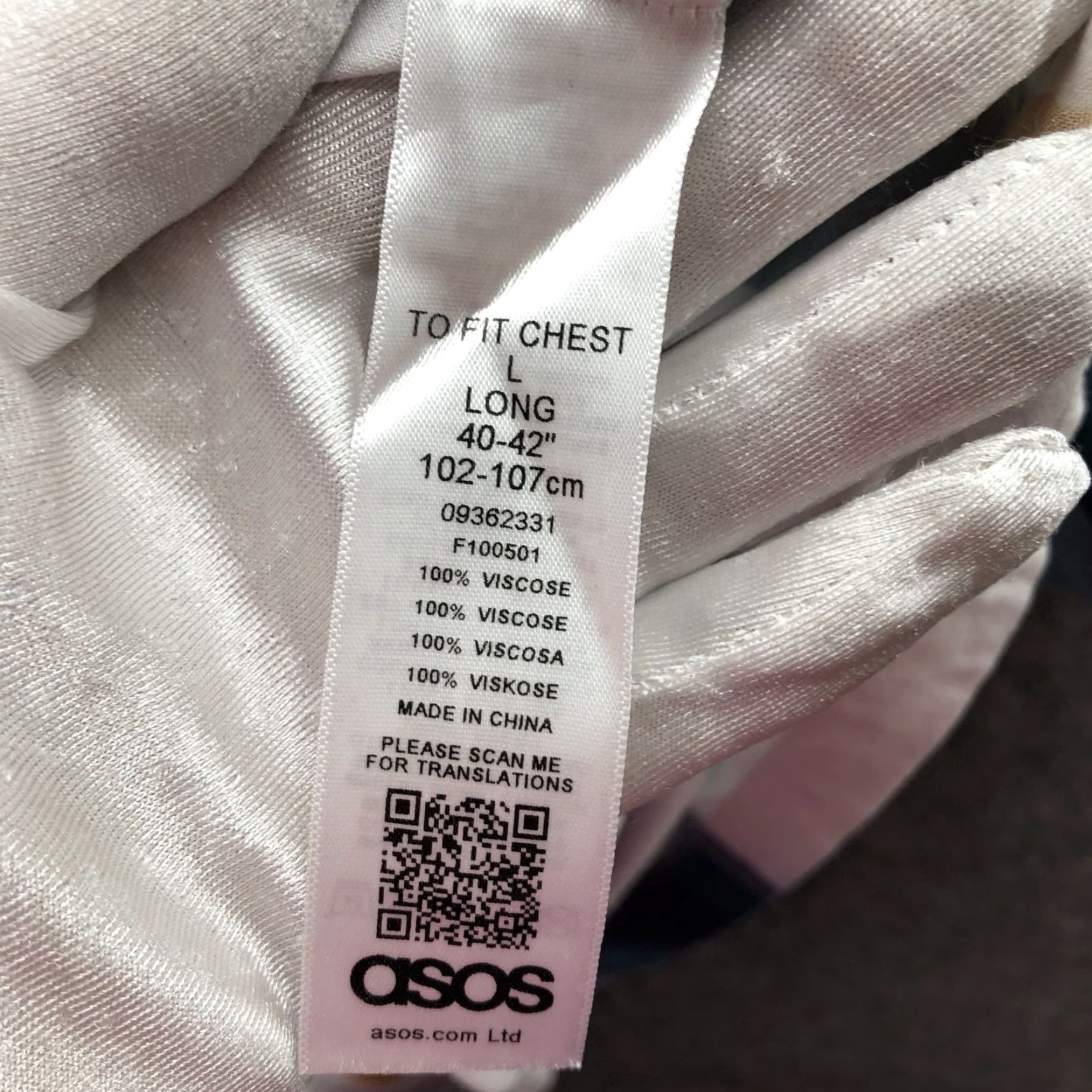 Asos ASOS Relaxed Shirt Mens L Short Sleeve Rayon Resort White Teal Striped Shirt Size US L / EU 52-54 / 3 - 6 Thumbnail