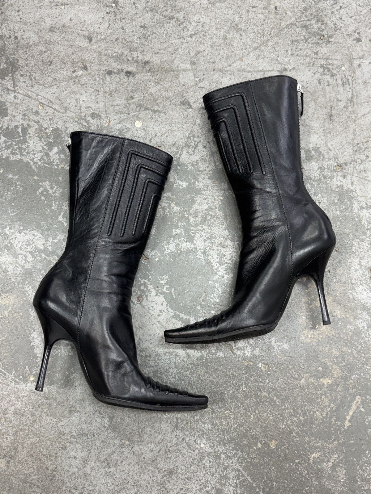 Vintage y2k Archive Real Leather Heels Vintage Boots Size US 7 / IT 37 - 6 Thumbnail