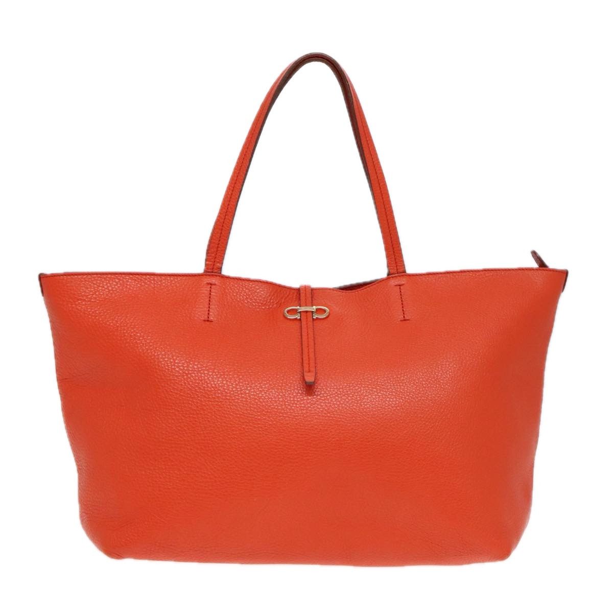 Salvatore Ferragamo Gancini Orange Leather Tote Bag (Pre-Owned) Size ONE SIZE - 1 Thumbnail