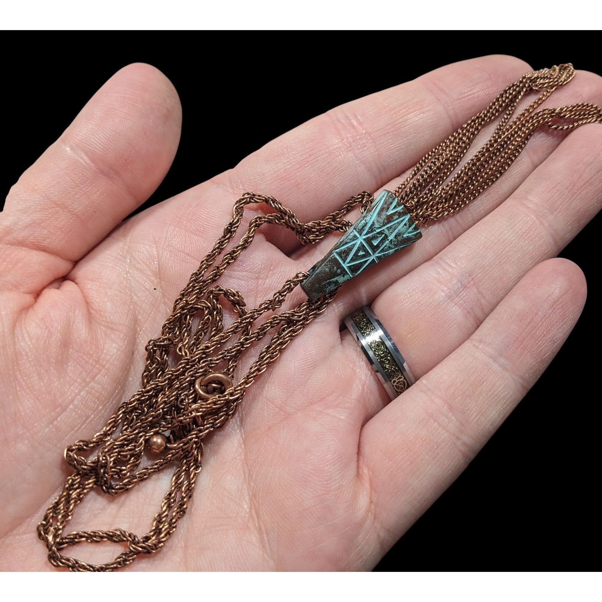 Other Bohemian Copper Tone Southwestern Patterned Tassel Necklace Size ONE SIZE - 3 Thumbnail