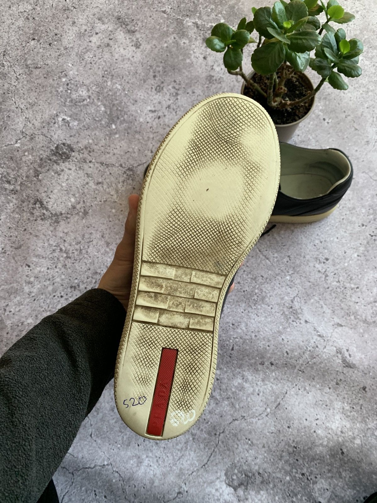 Prada 🔥PRADA LEATHER RED TAB LOW TOP SNEAKERS Size US 7.5 / EU 40-41 - 18 Thumbnail