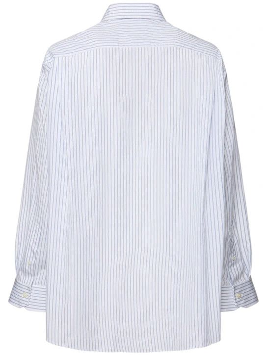 Hed Mayner o1lsvrm0425 Striped Cotton Shirt in White/Blue Size US S / EU 44-46 / 1 - 2 Thumbnail