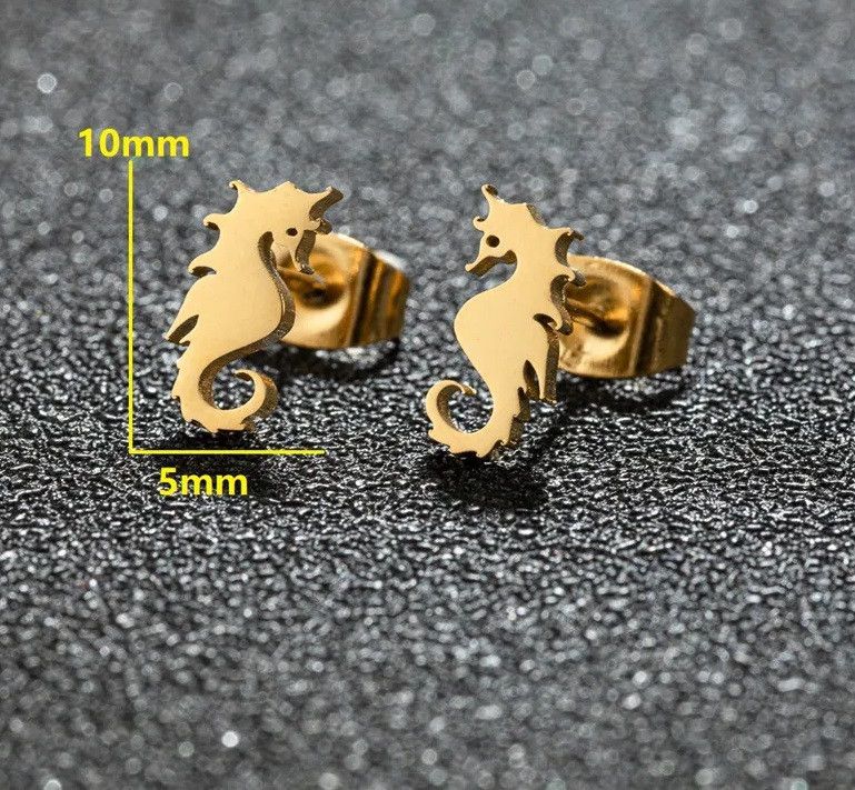 Jewelry Seahorse Stud Earrings Charm Earring Gift Size ONE SIZE - 2 Thumbnail