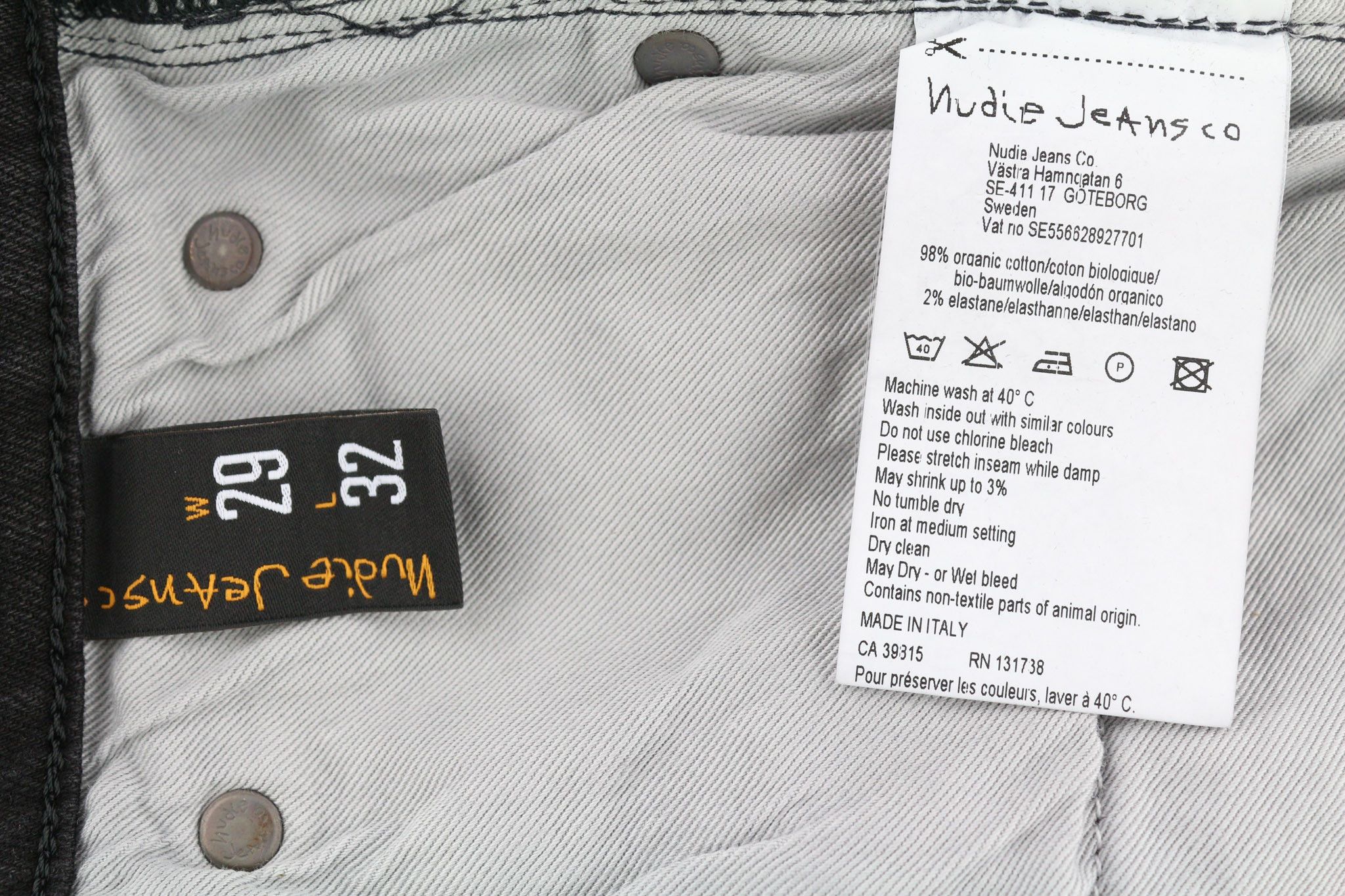 Nudie Jeans SKINNY LIN USED BLACK W29/L32 Organic Cotton Jeans 80434 Size US 29 - 6 Thumbnail