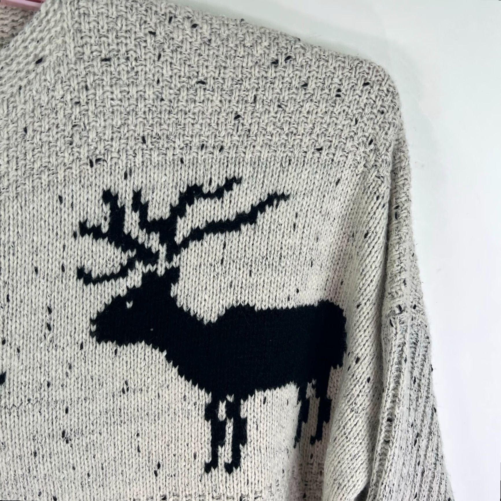 Vintage Miss Kelly Reindeer Sweater Womens Size M/L Gray Cotton Size L / US 10 / IT 46 - 2 Thumbnail