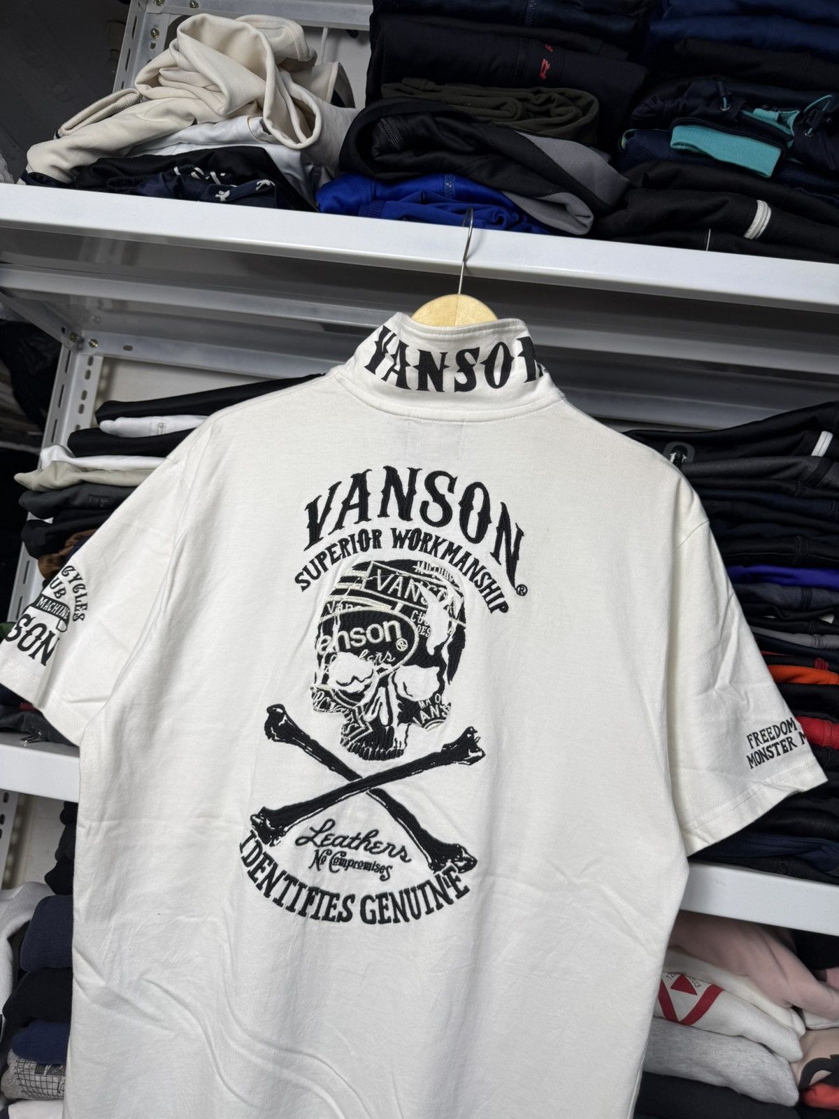 Vanson Leathers Vintage Vanson Leathers Collar T-shirt Size US L / EU 52-54 / 3 - 3 Thumbnail