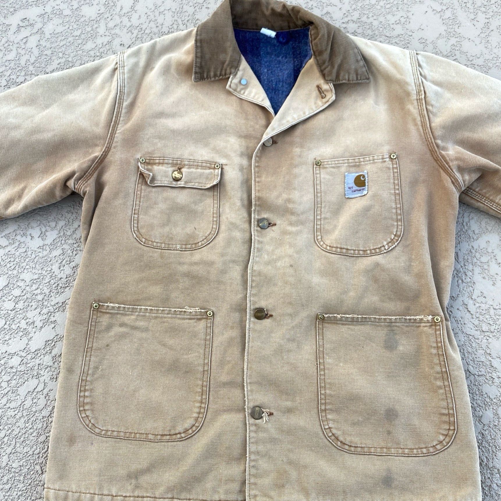 Carhartt VINTAGE Carhartt Blanket Lined Chore Coat Work Jacket 44 Beige Regular Unisex Adults Mens Womens Size US S / EU 44-46 / 1 - 2 Thumbnail