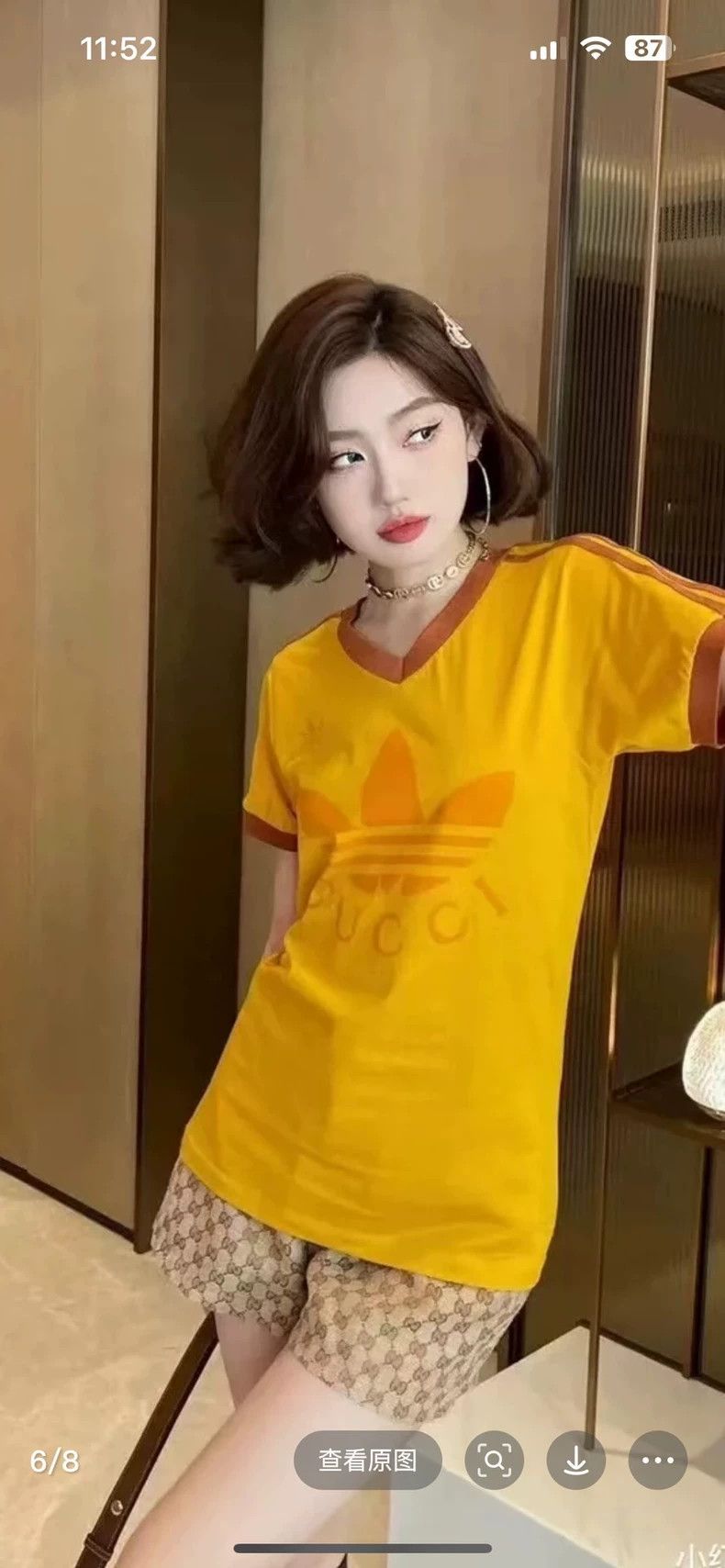 Gucci Gucci Co-branded adidas originals yellow clover short sleev Size US XS / EU 42 / 0 - 9 Thumbnail