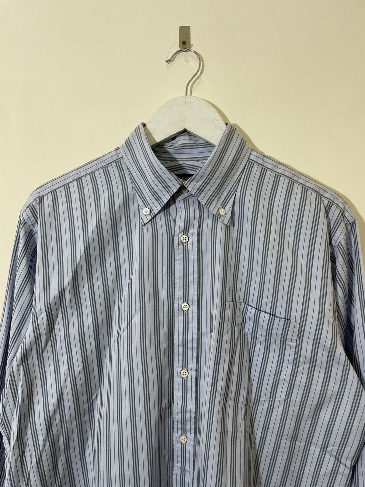 Burberry 2000s Burberry Striped Shirt Button Down Collar Novacek Y2K Size US XL / EU 56 / 4 - 2 Thumbnail