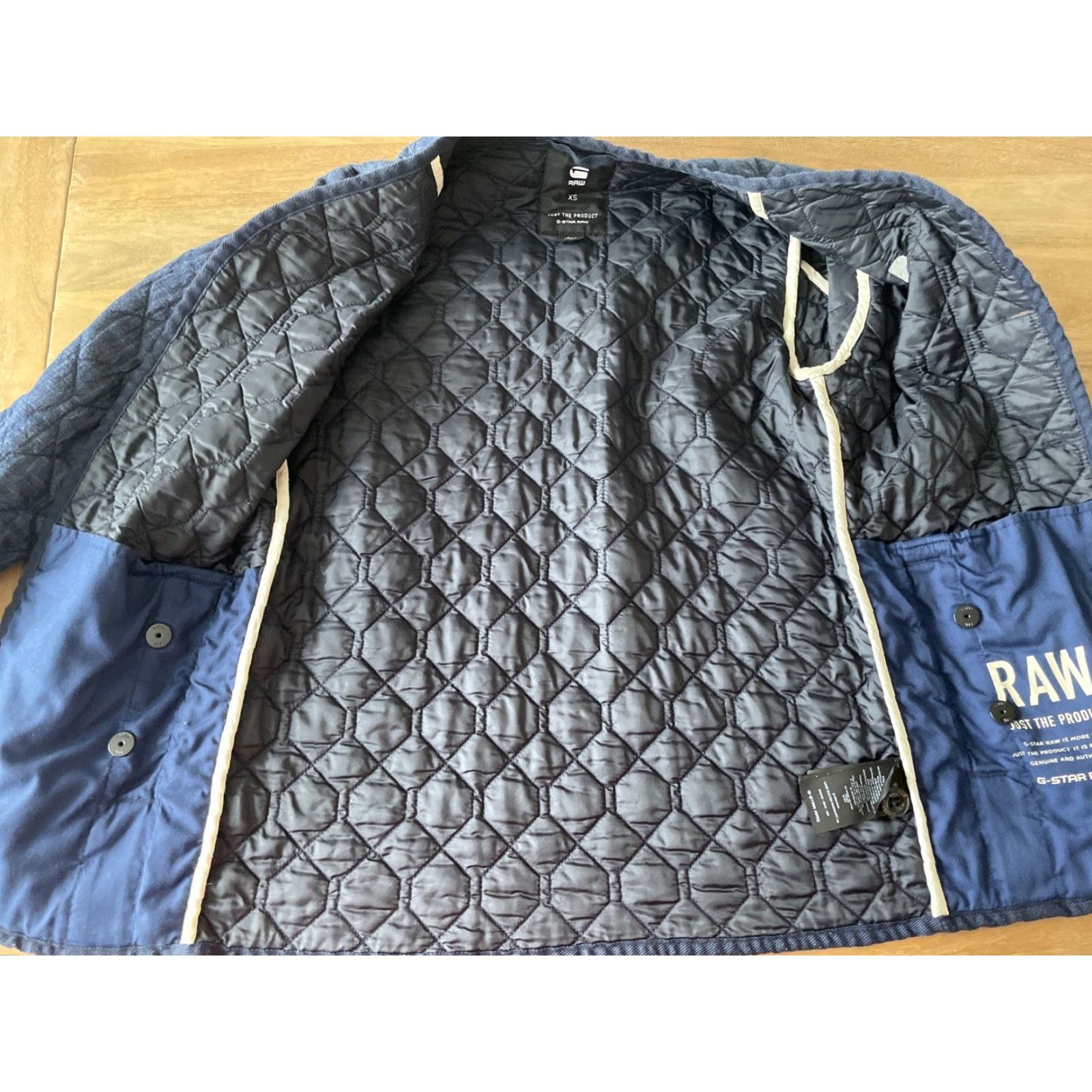 G-Star G Star Raw Liner Quilted Overshirt Jacket Womens XS Button Front Outdoor Coat Jacket/Coat, Blue, Quilted, Padded, Softshell, Regular, XS, Women Size XS / US 0-2 / IT 36-38 - 7 Thumbnail