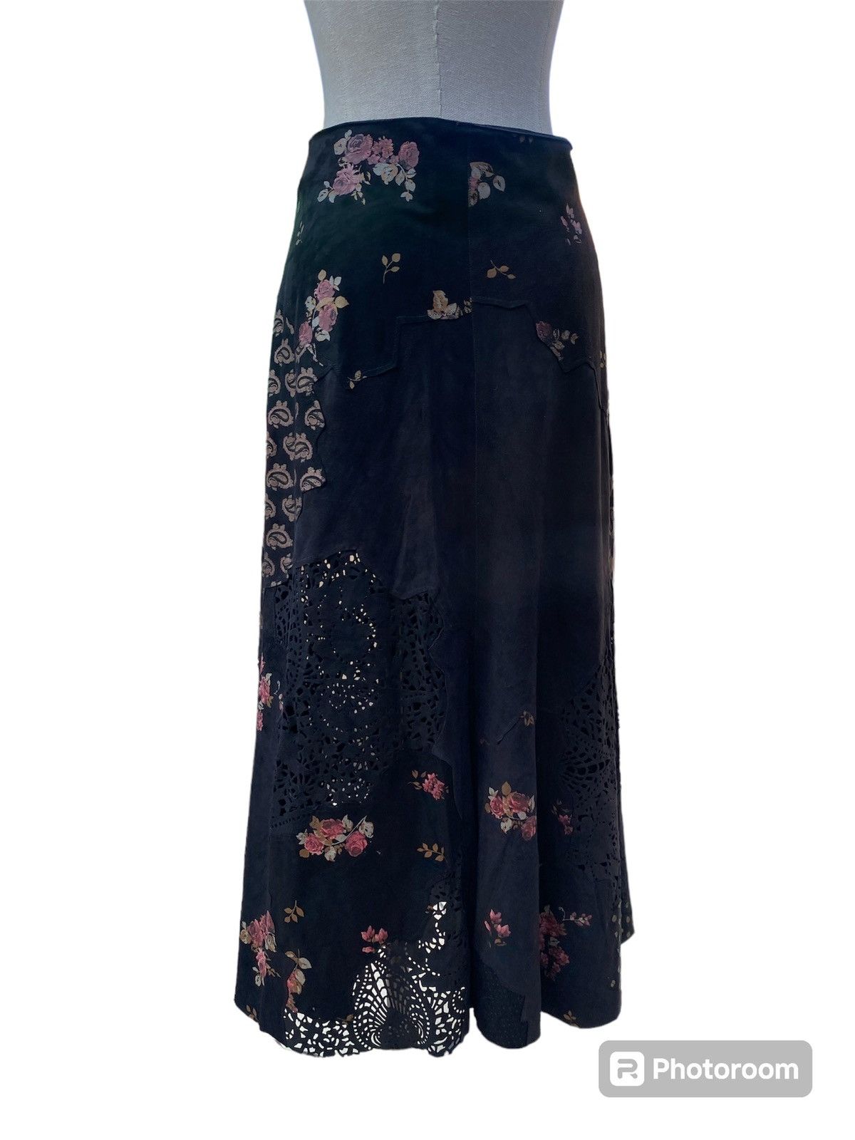 Roberto Cavalli vintage 2000s maxi patch leather skirt Size 28" / US 6 / IT 42 - 7 Thumbnail