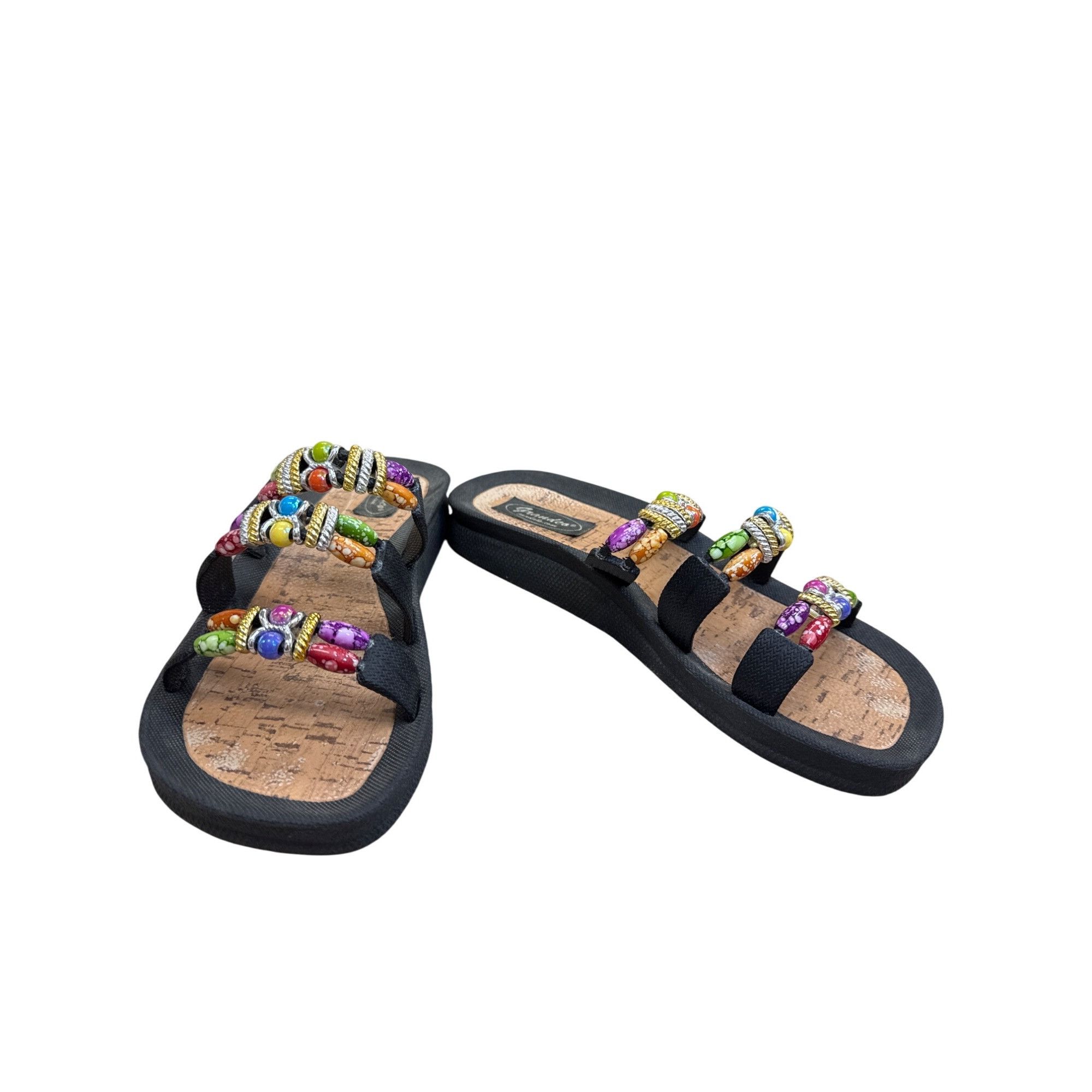 Other Grandco Womens Multicolor Beaded Cork Slip-On Sandals Size 8 Size US 8 / IT 38 - 1 Thumbnail