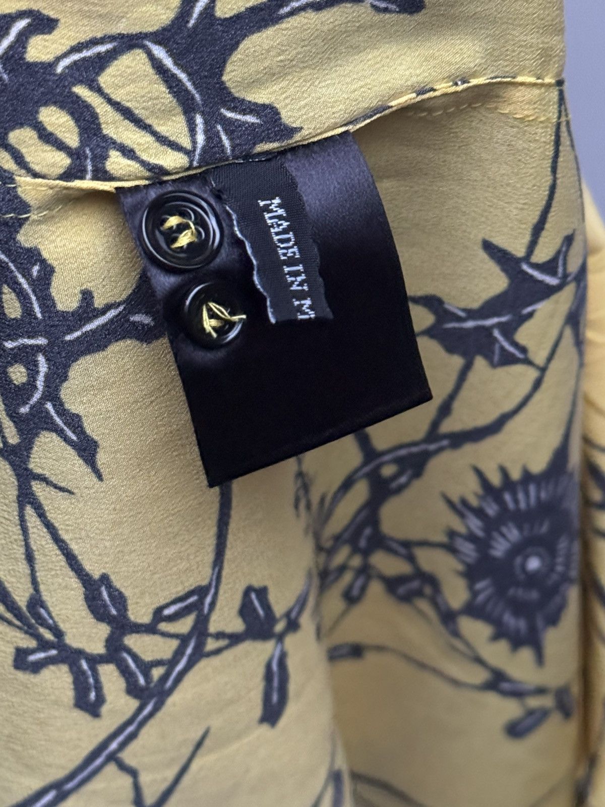 Haider Ackermann SS17 Yellow silk floral shirt Size US M / EU 48-50 / 2 - 6 Thumbnail