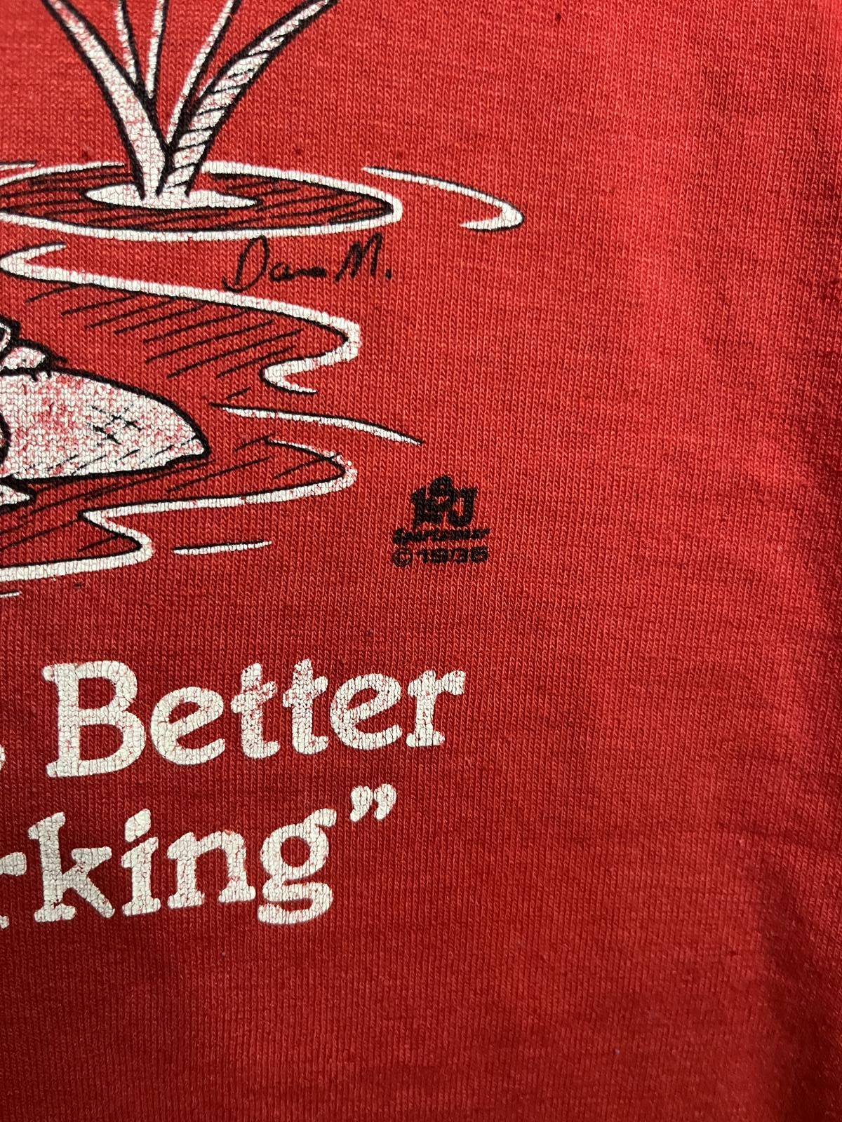 Jerzees VTG Fishing T-shirt 1985 The Worst Day Fishing Tee -M Size US M / EU 48-50 / 2 - 4 Thumbnail