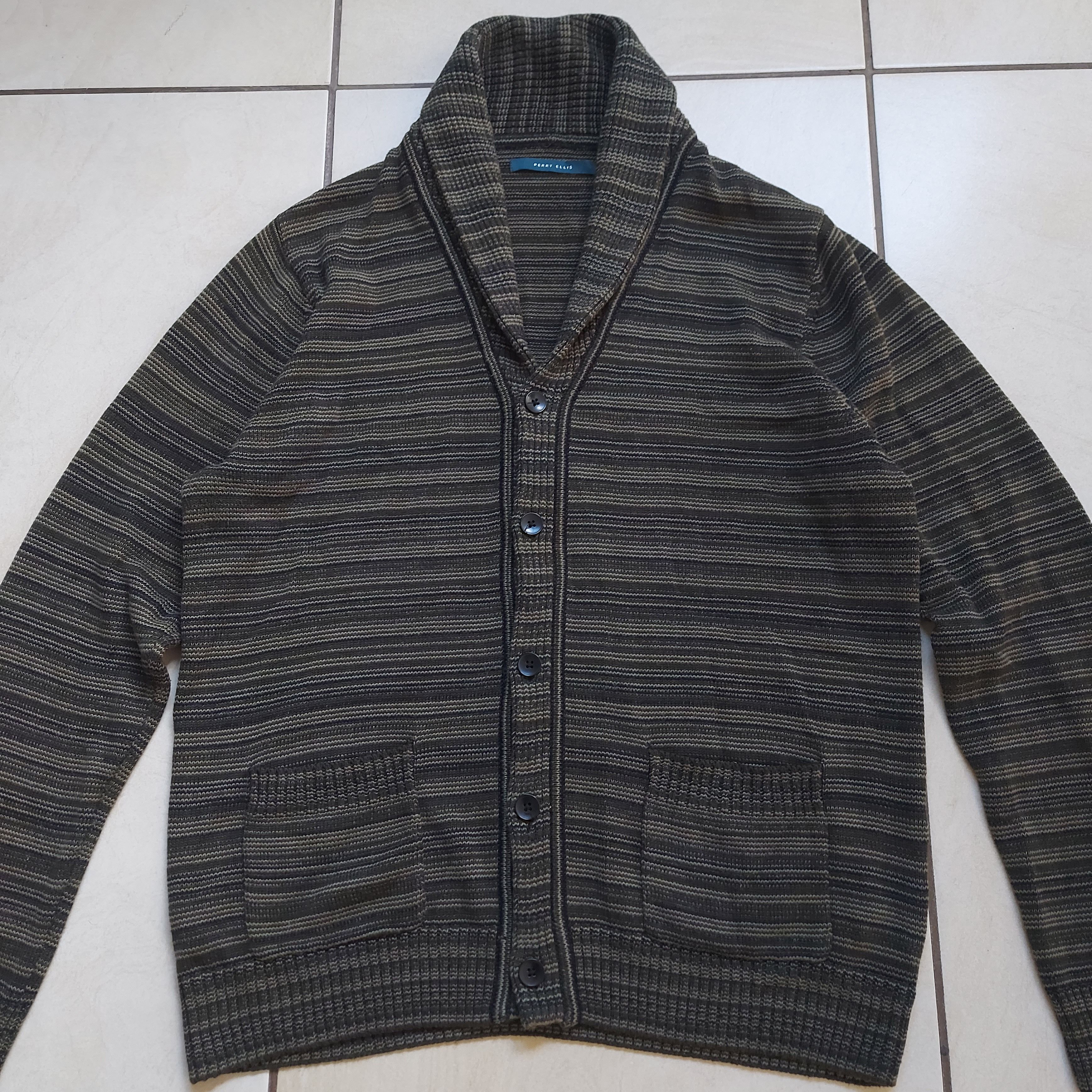 Perry Ellis Perry Ellis knitted cardigan sweater Size US L / EU 52-54 / 3 - 2 Thumbnail