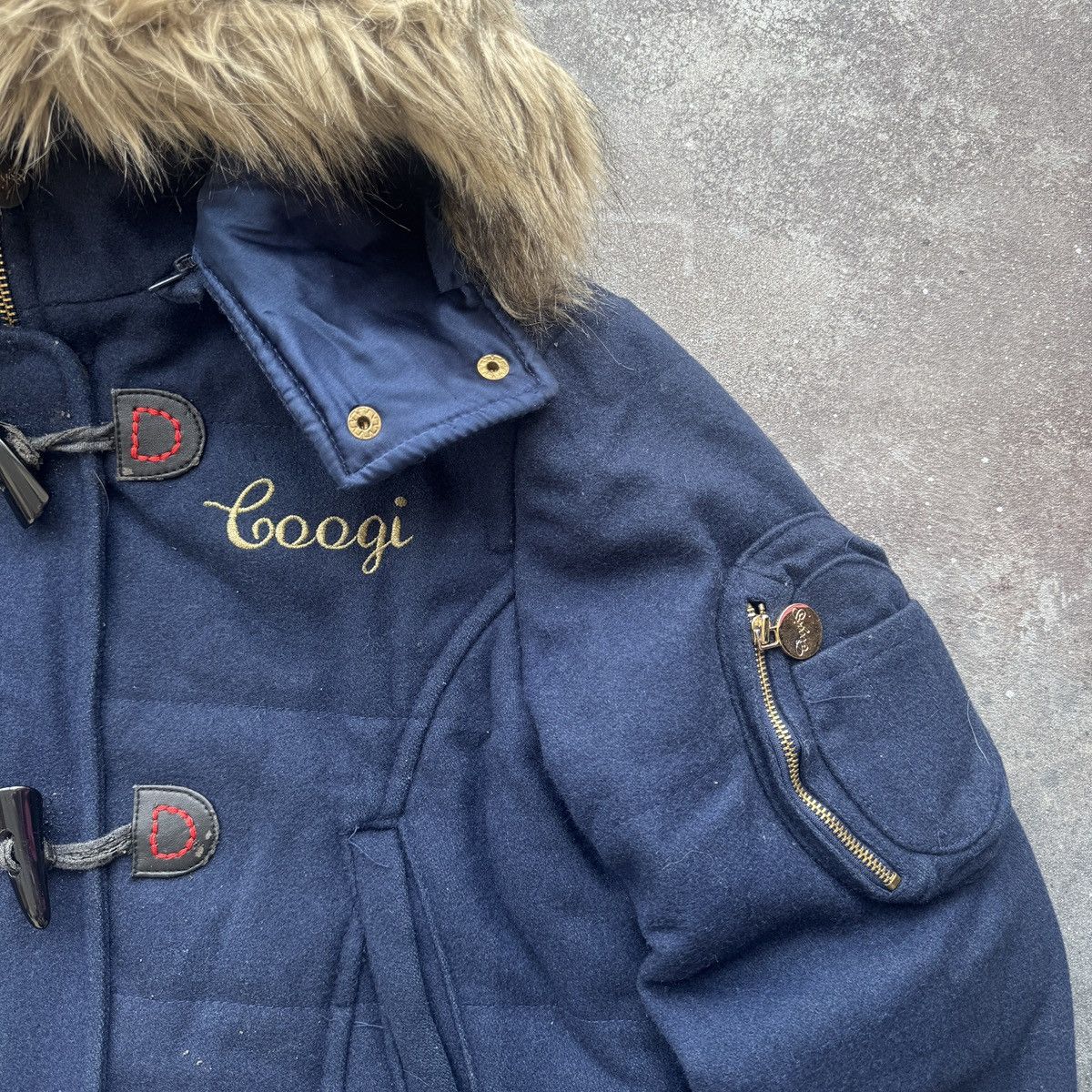 Coogi Coogi Vintage Y2K Faux Fur Hooded Wool Bomber Jacket Size M / US 6-8 / IT 42-44 - 6 Thumbnail