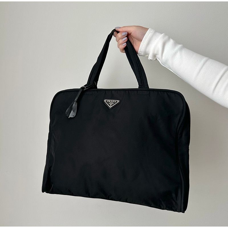 Prada Prada Black Nylon Tote Bag w/ Lock & Key Size ONE SIZE - 1 Preview