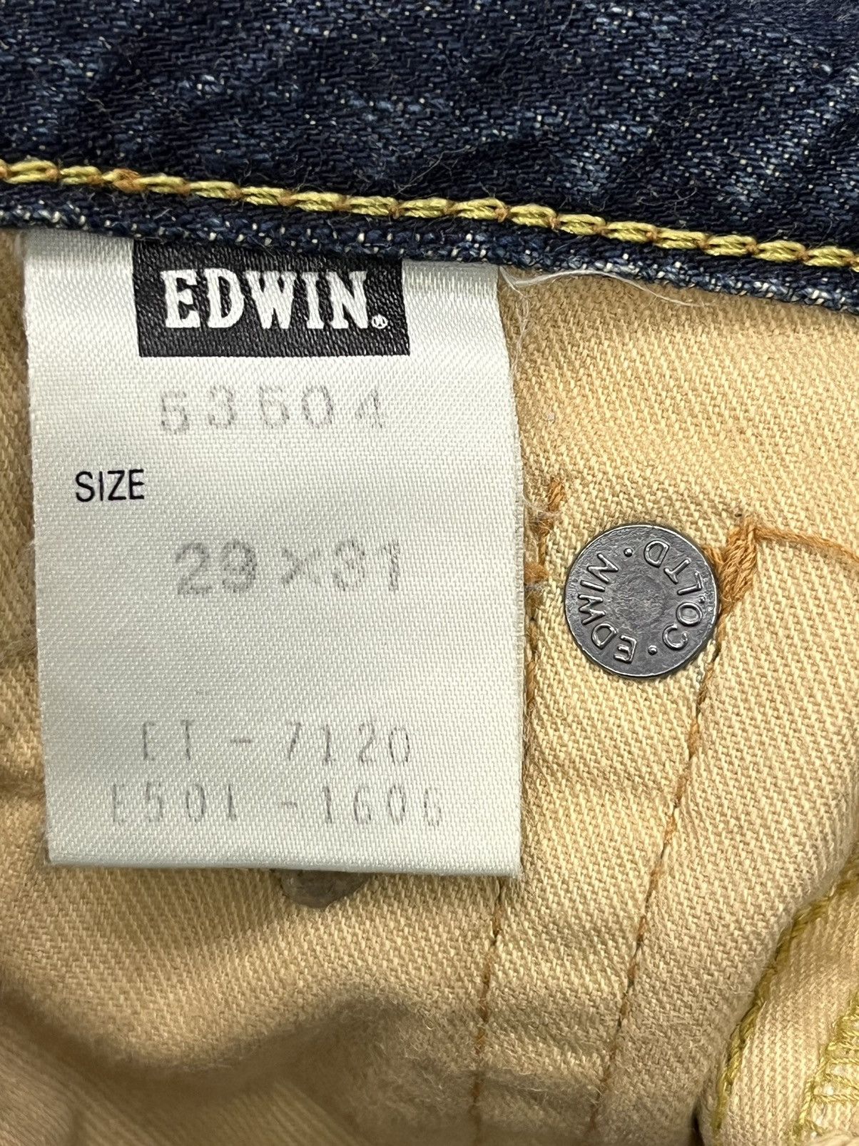 Edwin FYE🔥Vintage EDWIN 504 Japan Grunge ZigZag Distressed Denim Size US 30 / EU 46 - 18 Thumbnail
