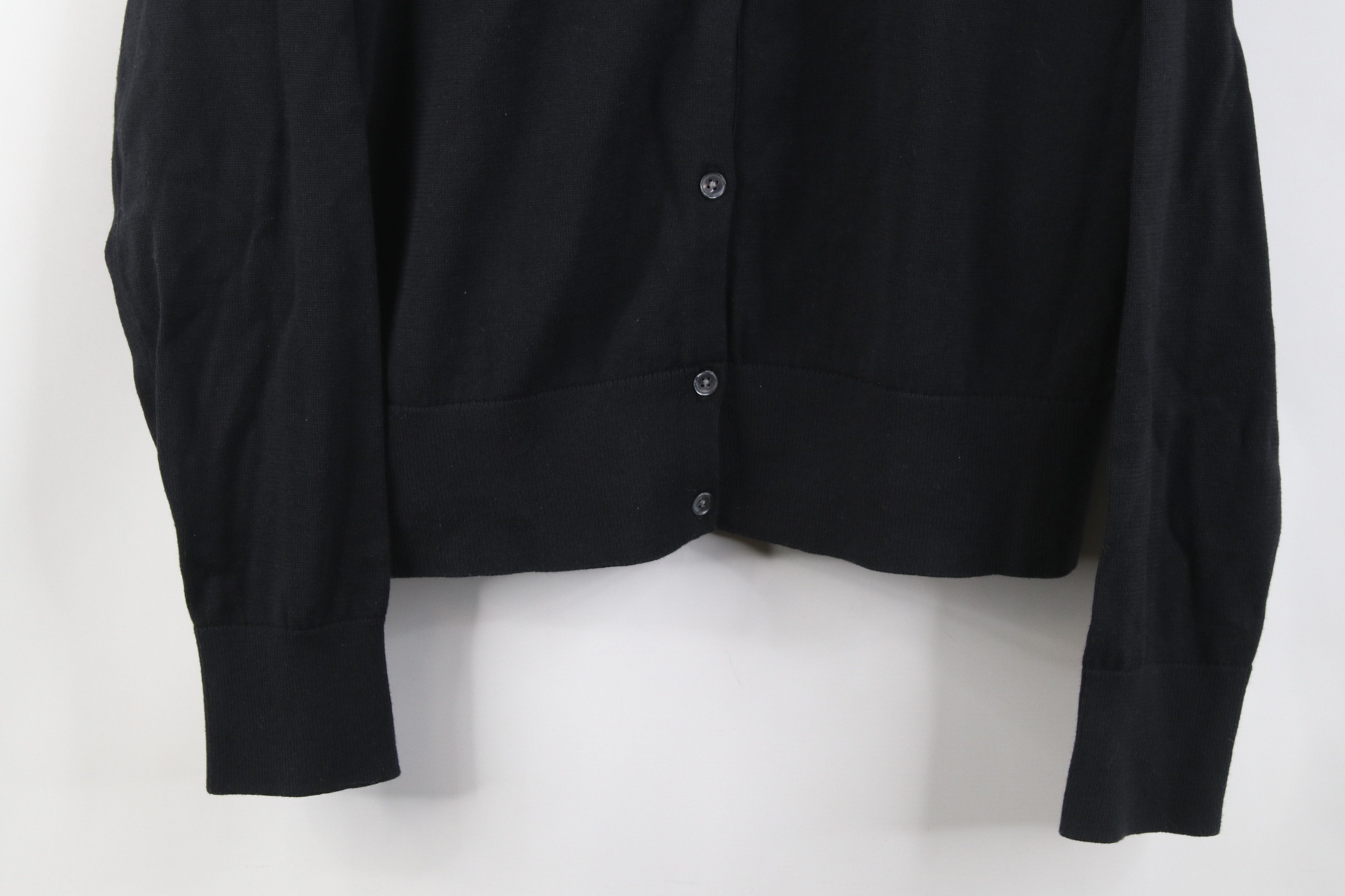 Lands' End Y2K Lands End Supima Cotton Knit Fox Cardigan Sweater Black Size L / US 10 / IT 46 - 3 Thumbnail