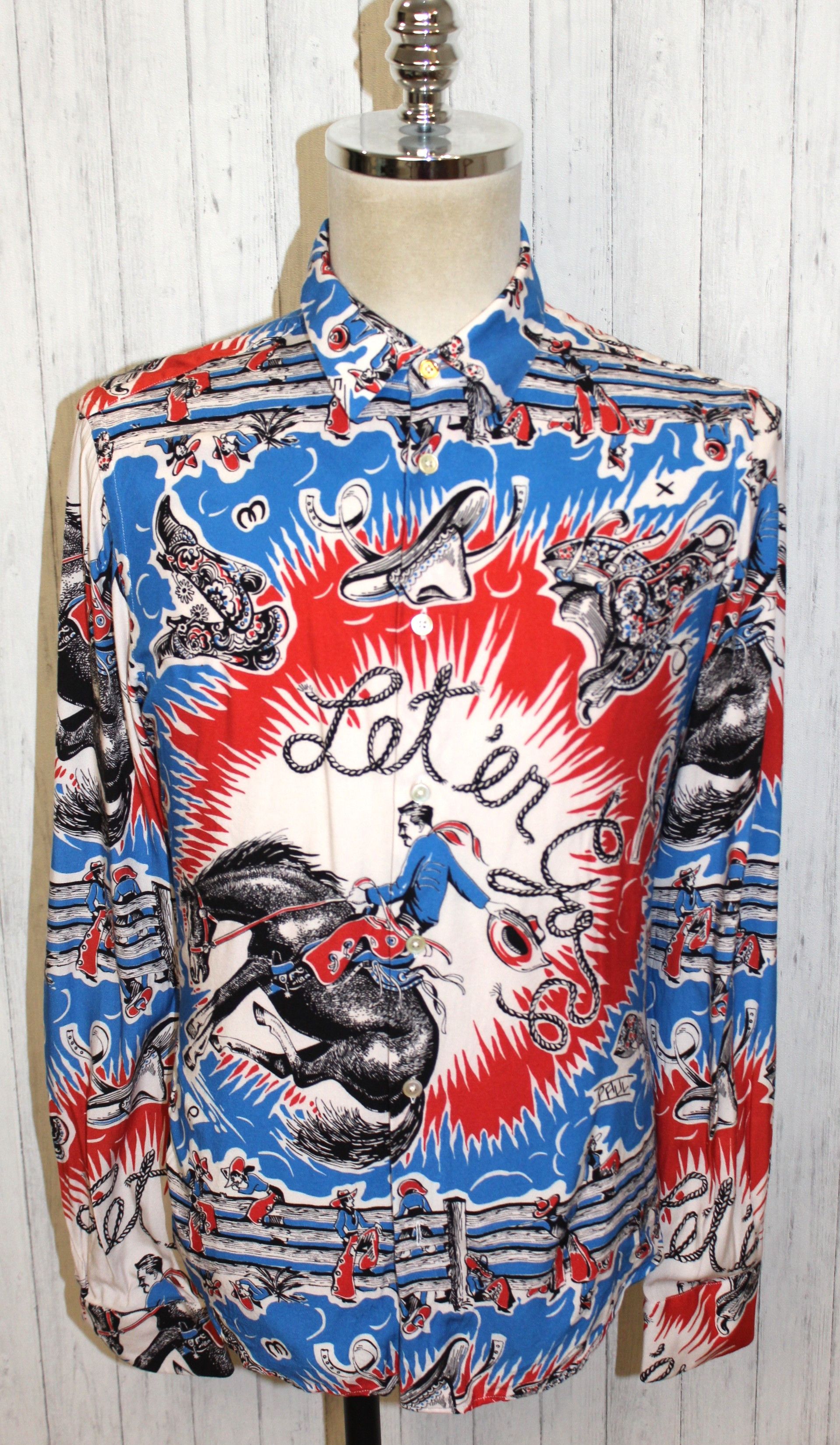 Paul Smith Men's Paul Smith Cowboy Long Sleeve Shirt Size L Size US L / EU 52-54 / 3 - 1 Thumbnail