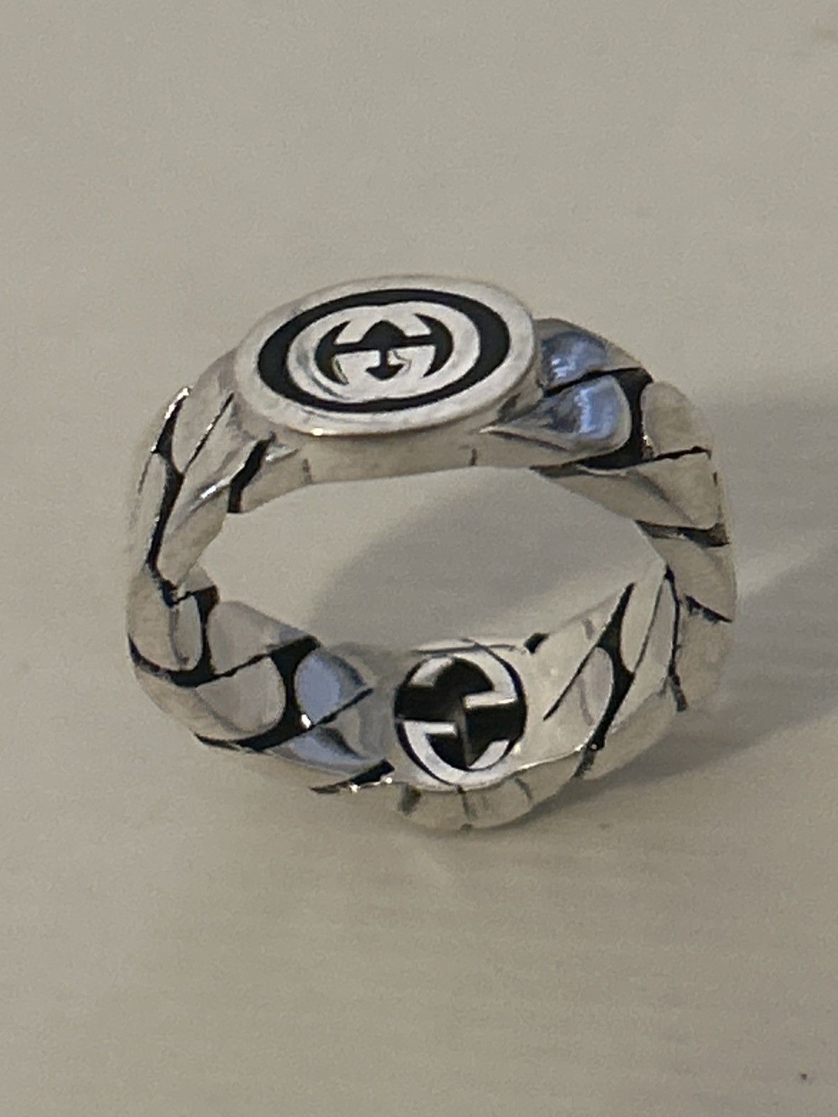 Gucci Gucci Sterling Silver Interlocking Ring Ag 925 678656 Size ONE SIZE - 6 Thumbnail