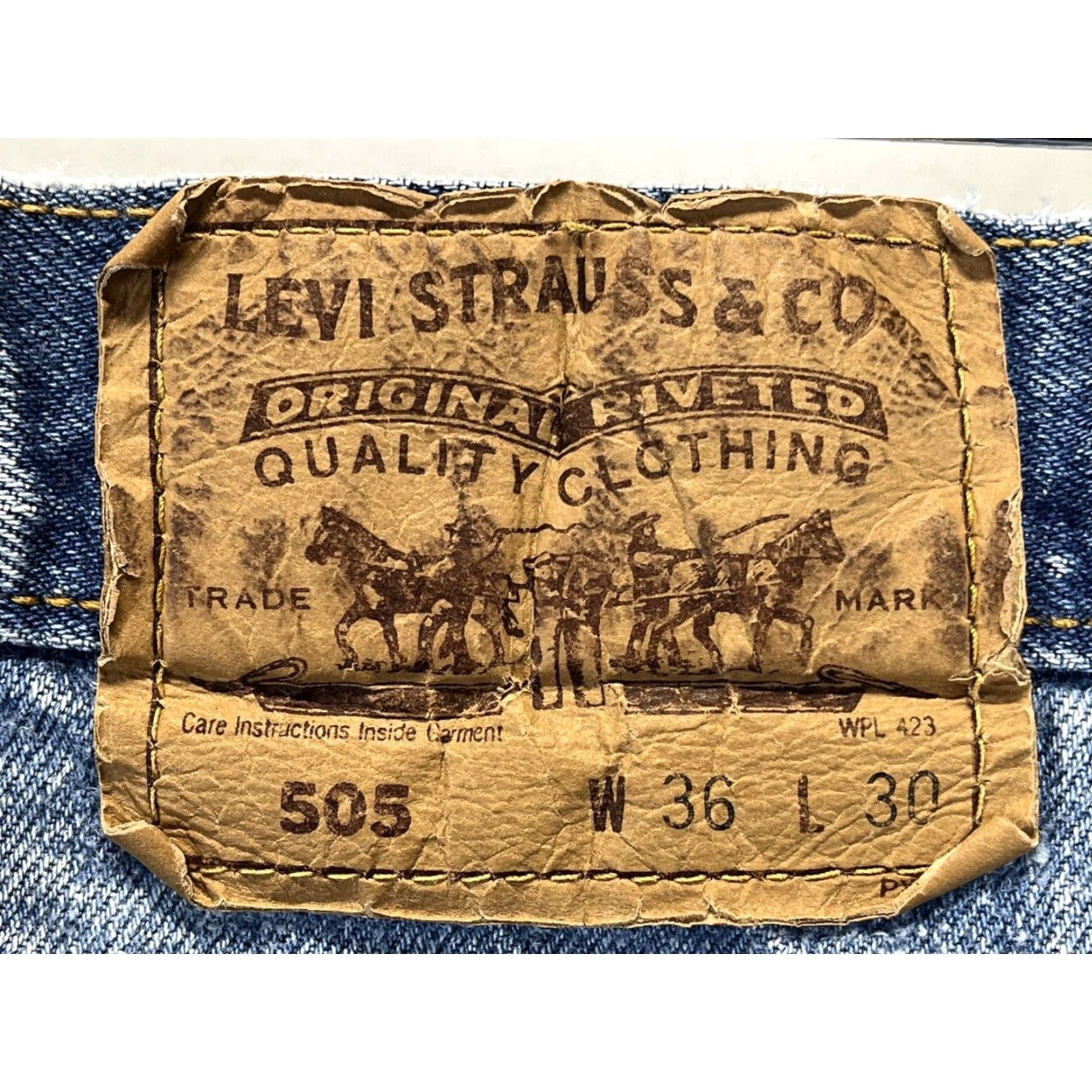 Levi's VINTAGE Levi's 505 Straight Jeans Blue Cotton Men's 36x30 Size US 36 / EU 52 - 6 Thumbnail