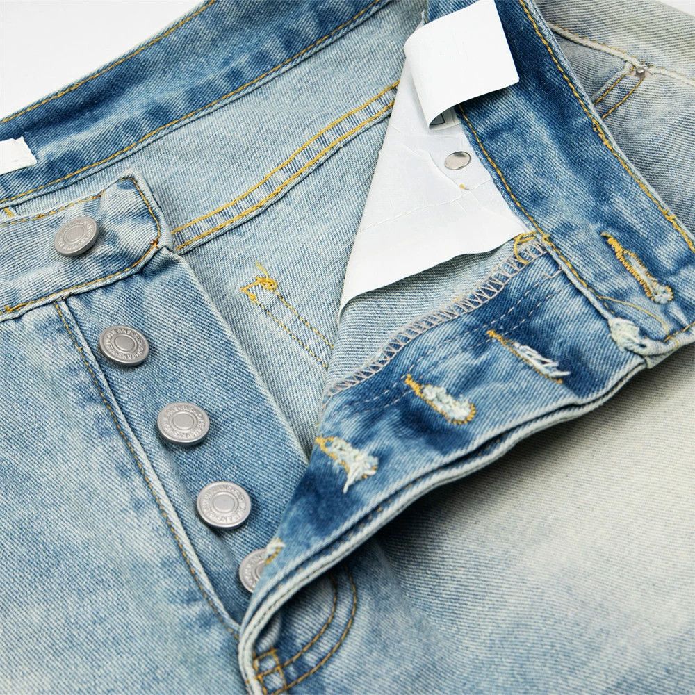 Jean Trendy punk distressed tie-dyed washed gradient ripped jeans Size US 32 / EU 48 - 5 Thumbnail