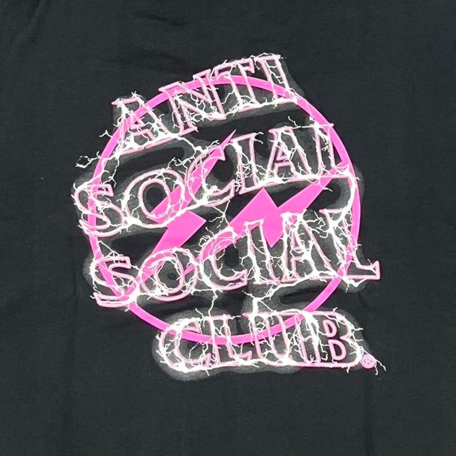 Anti Social Social Club ASSC x Fragment Design Bolt Crewneck (Black/Pink) Size US M / EU 48-50 / 2 - 4 Thumbnail