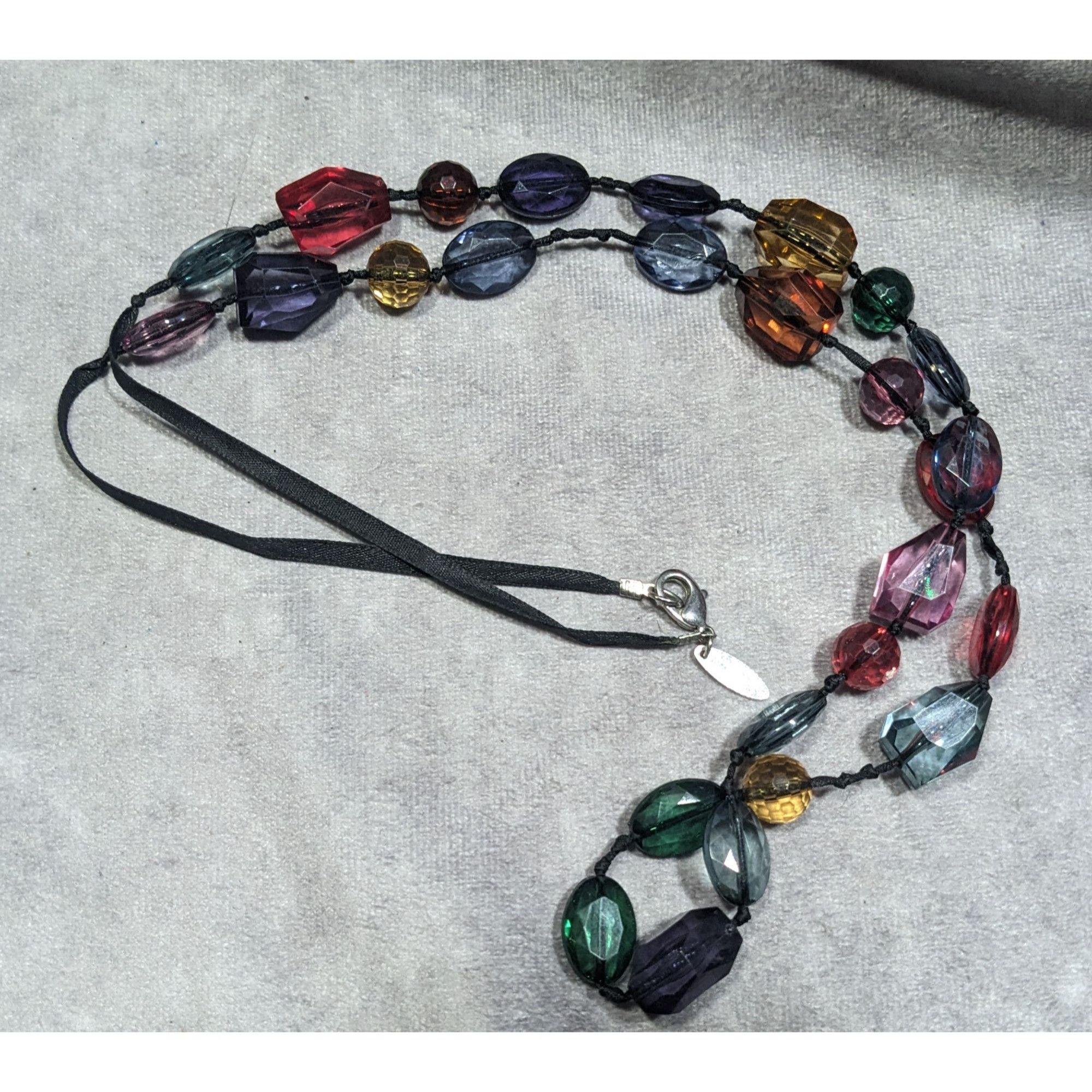 Avenue Avenue Rainbow Gemmed Black Ribbon Necklace Size ONE SIZE - 7 Thumbnail