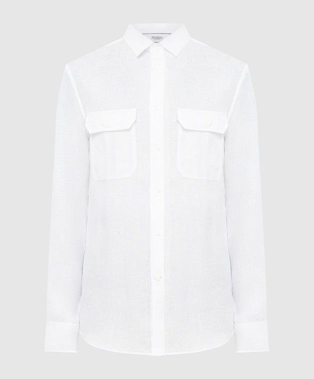 image of Brunello Cucinelli O1W1Db10424 Shirts In White, Men's (Size XL)