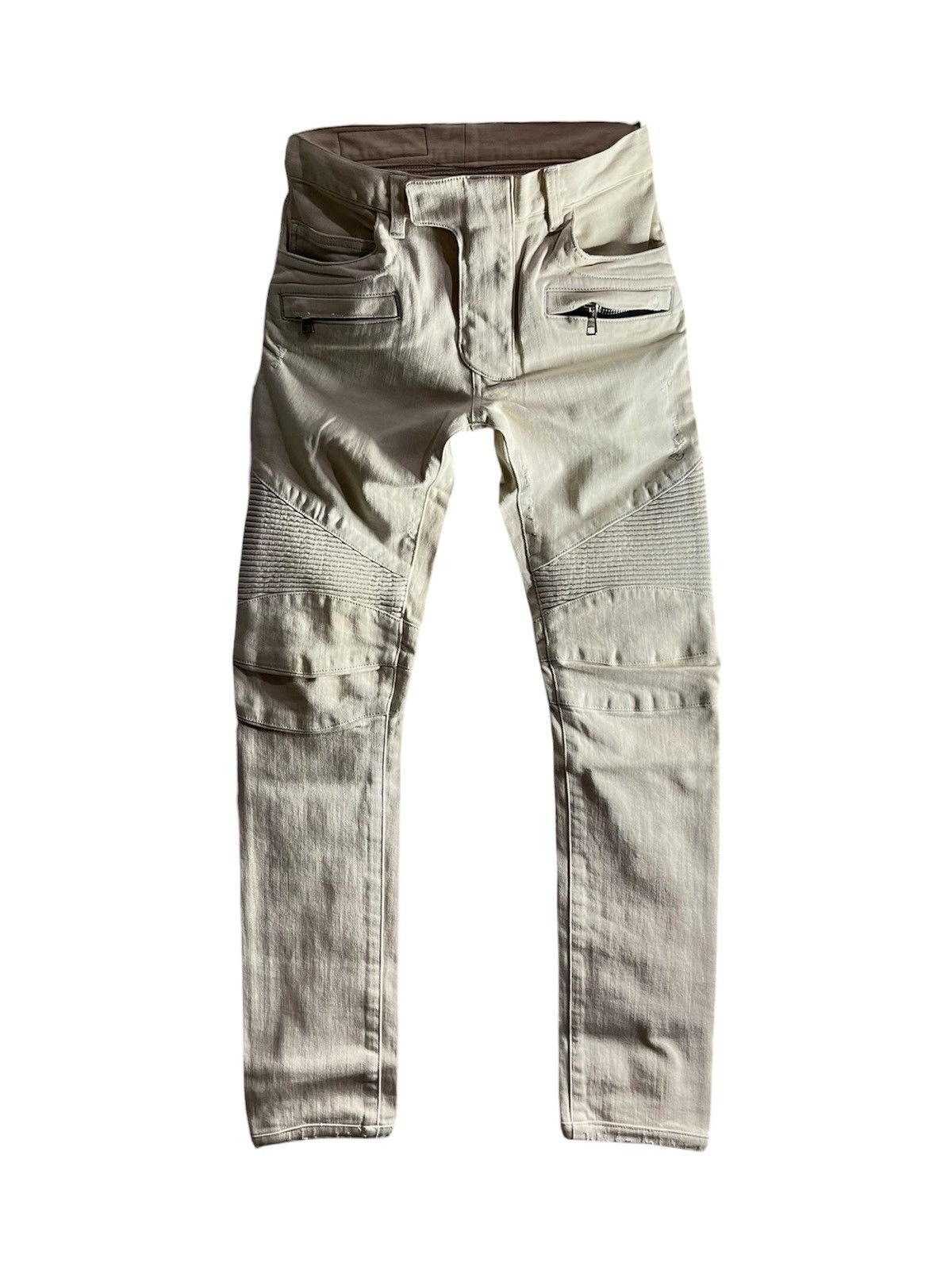 Balmain SS12 Christophe decarnin distressed biker jeans Size US 27 - 2 Thumbnail