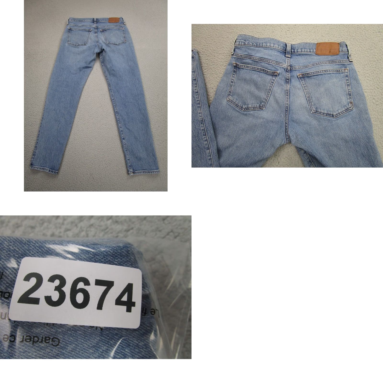 15 Madewell Jeans Mens 32x30 Slim Straight Blue Light Wash Denim