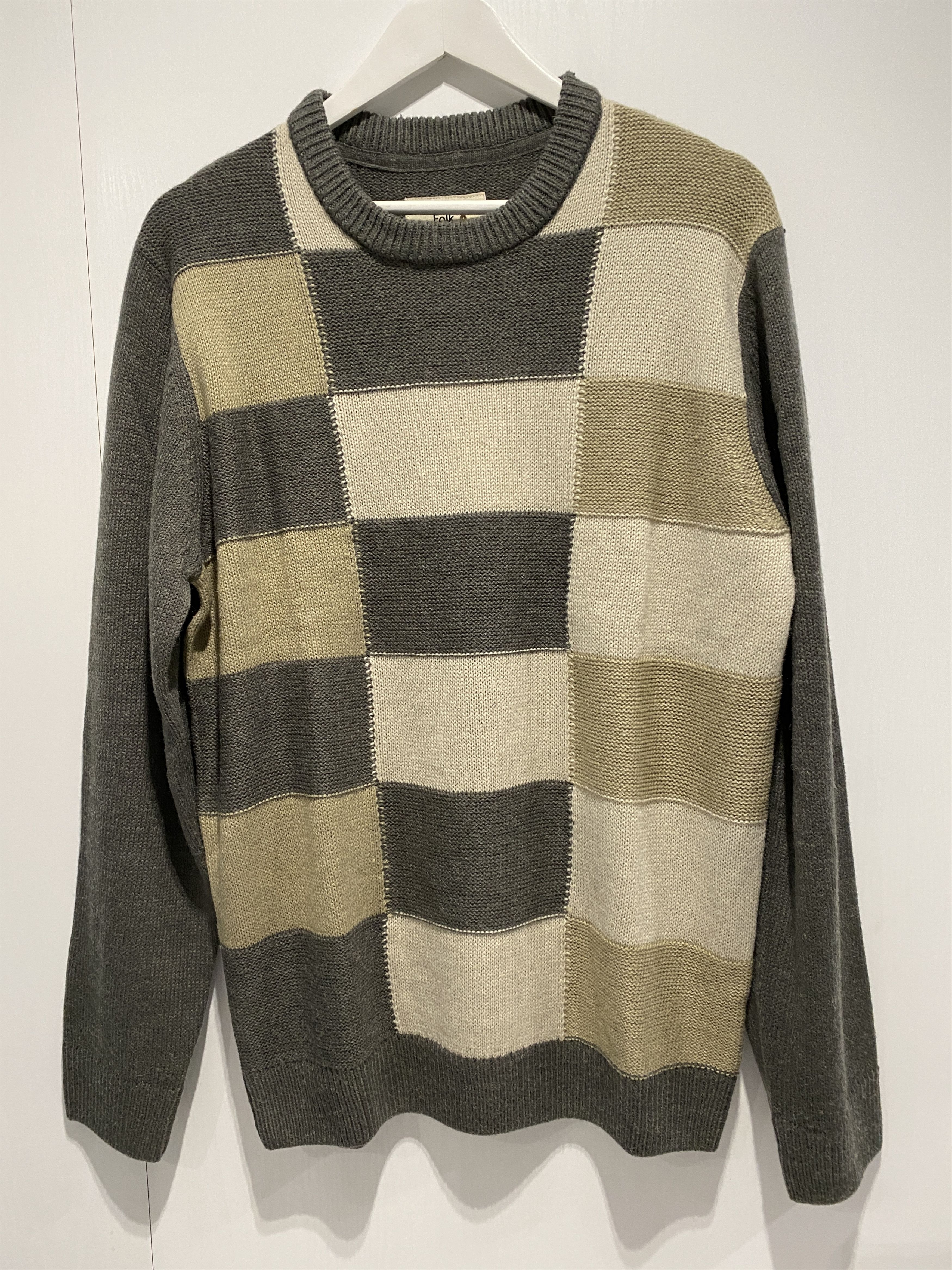Folk RRP $200 New Folk checker 15% wool sweater size XL Size US XL / EU 56 / 4 - 2 Thumbnail