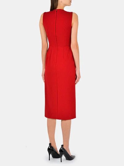Dolce & Gabbana o1y0825 Sleeveless Midi Dress in Red Size S / US 4 / IT 40 - 4 Thumbnail