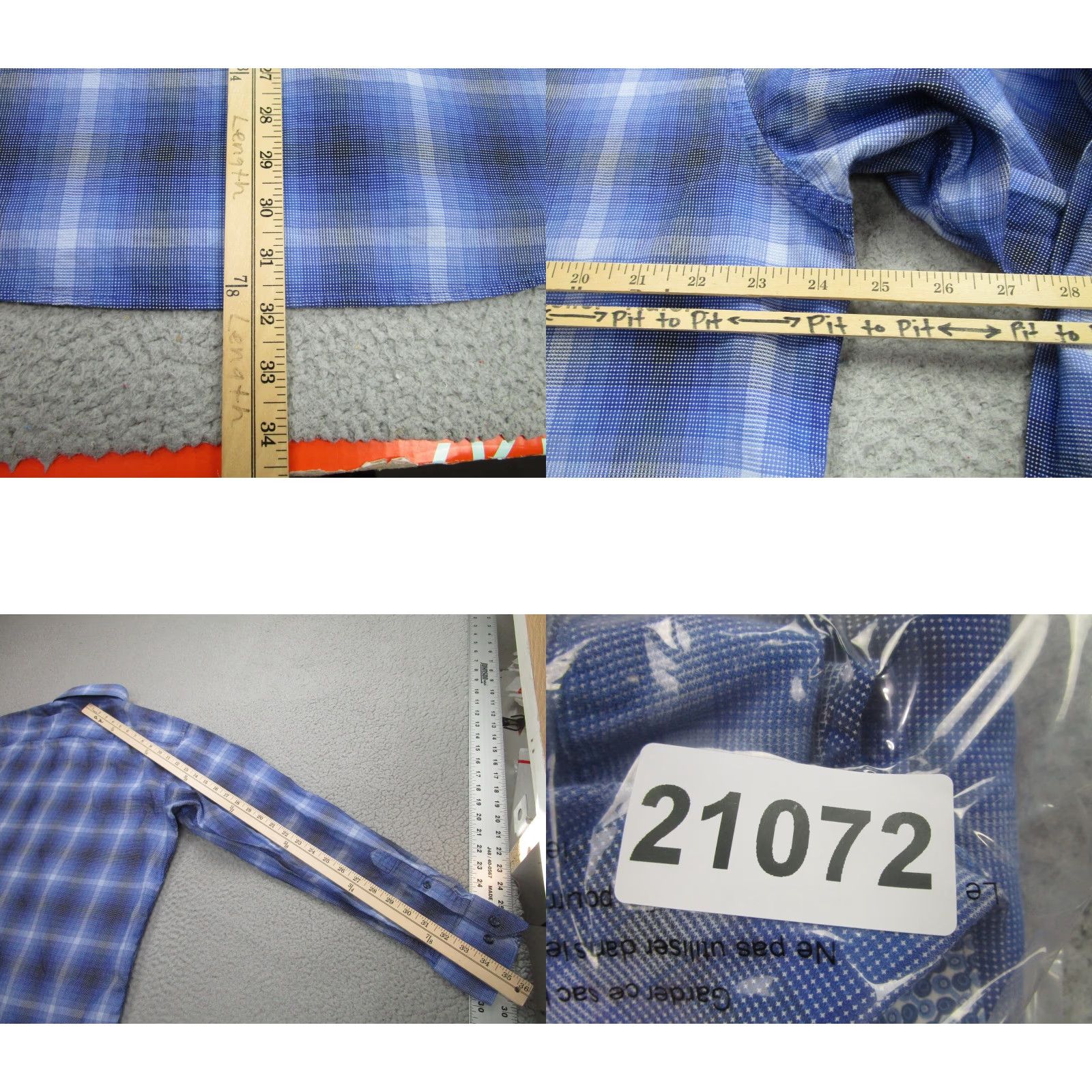 Tailorbyrd TAILORBYRD Shirt Mens Large Blue Plaid Classic Fit Long Sleeve Button Down Logo Size US XXL / EU 58 / 5 - 8 Thumbnail
