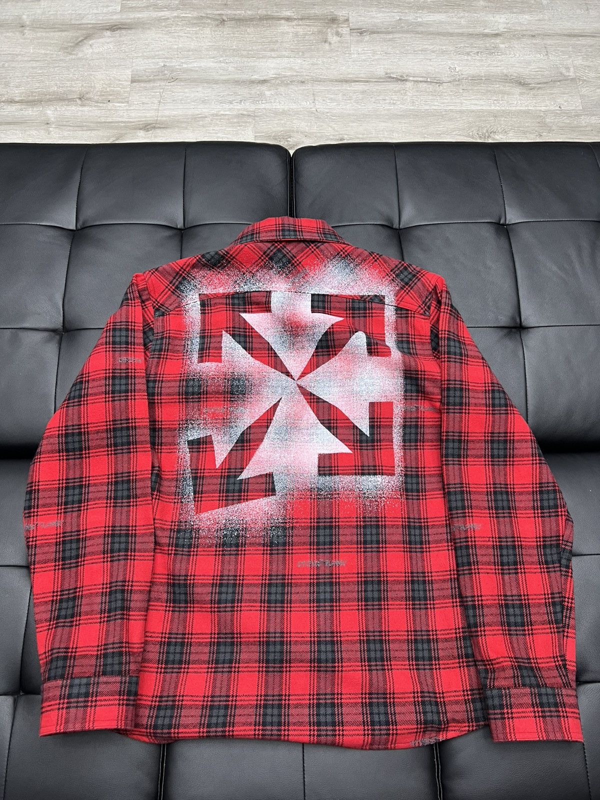 Off-White Off-White Stencil Flannel Check Shirt Size Large Size US L / EU 52-54 / 3 - 3 Thumbnail