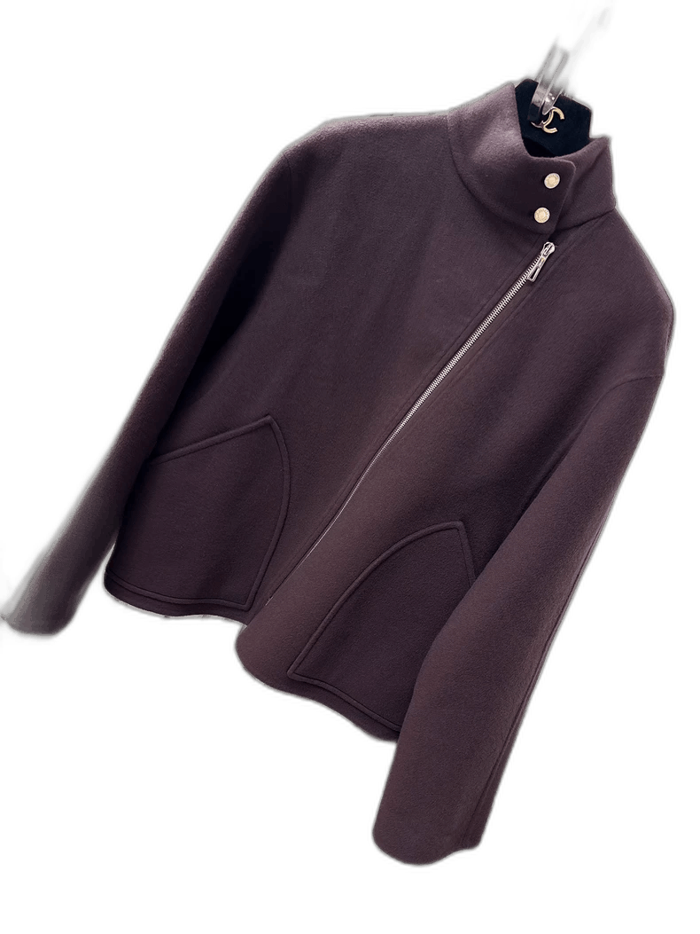 Hermes Hermes Burgundy Short Cashmere Coat Size M / US 6-8 / IT 42-44 - 1 Thumbnail