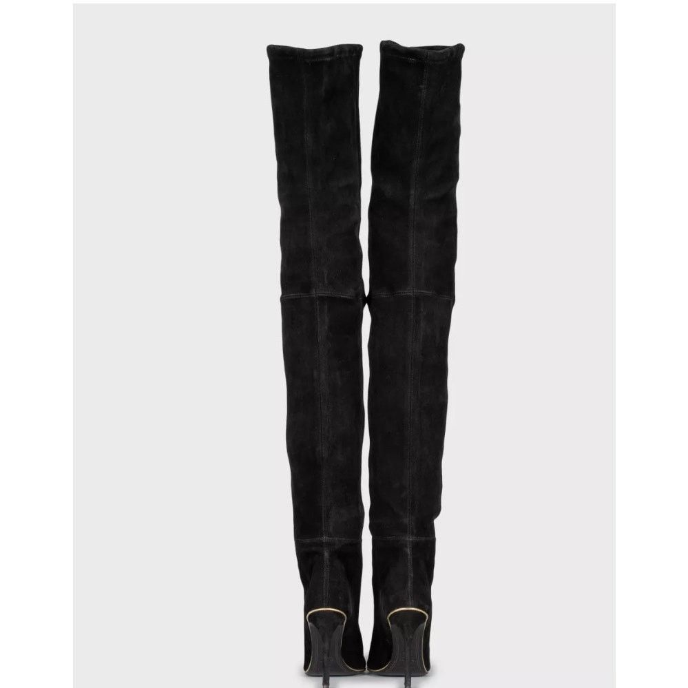 Balmain Balmain Blue Suede Over-the-Knee Boots Sz. 38.5 Size US 7.5 / IT 37.5 - 5 Thumbnail