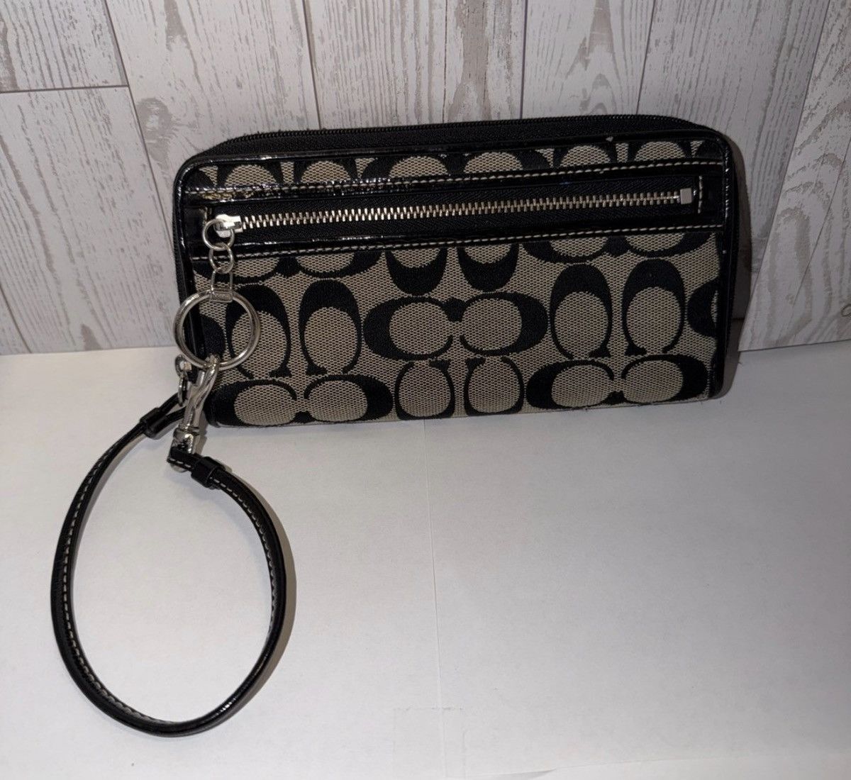 Coach Coach Signature Black Wristlet Wallet – Coated Canvas Size ONE SIZE - 2 Thumbnail