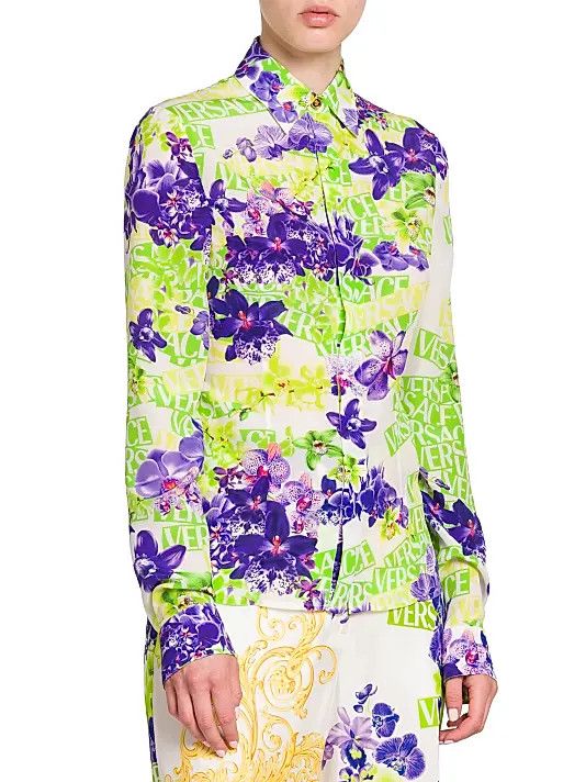 Versace o1y0226 Silk Shirt in Multicolor Size L / US 10 / IT 46 - 3 Thumbnail