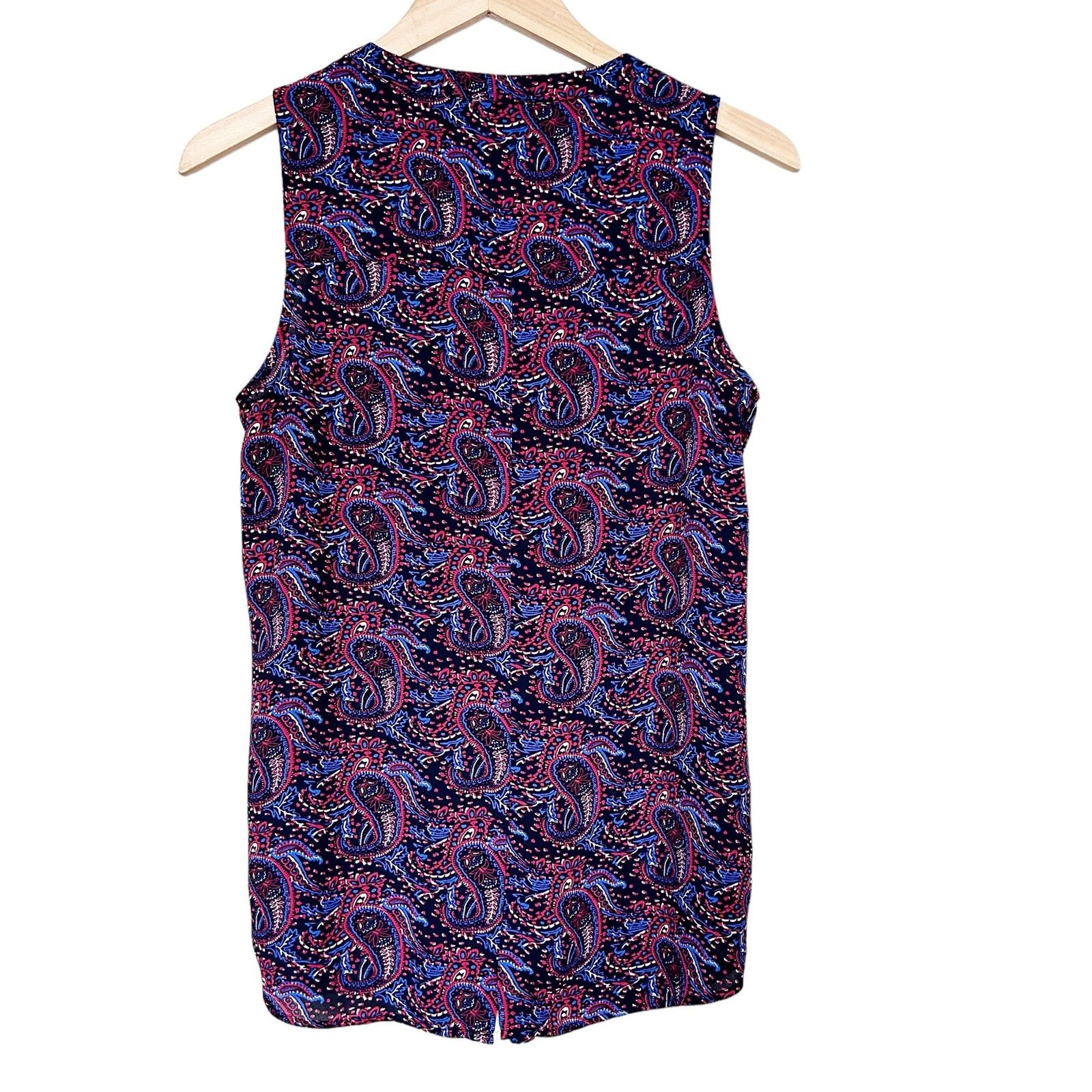 Other Daniel Rainn Blue Pink Paisley Sleeveless Blouse Tank Top S Size S / US 4 / IT 40 - 4 Thumbnail