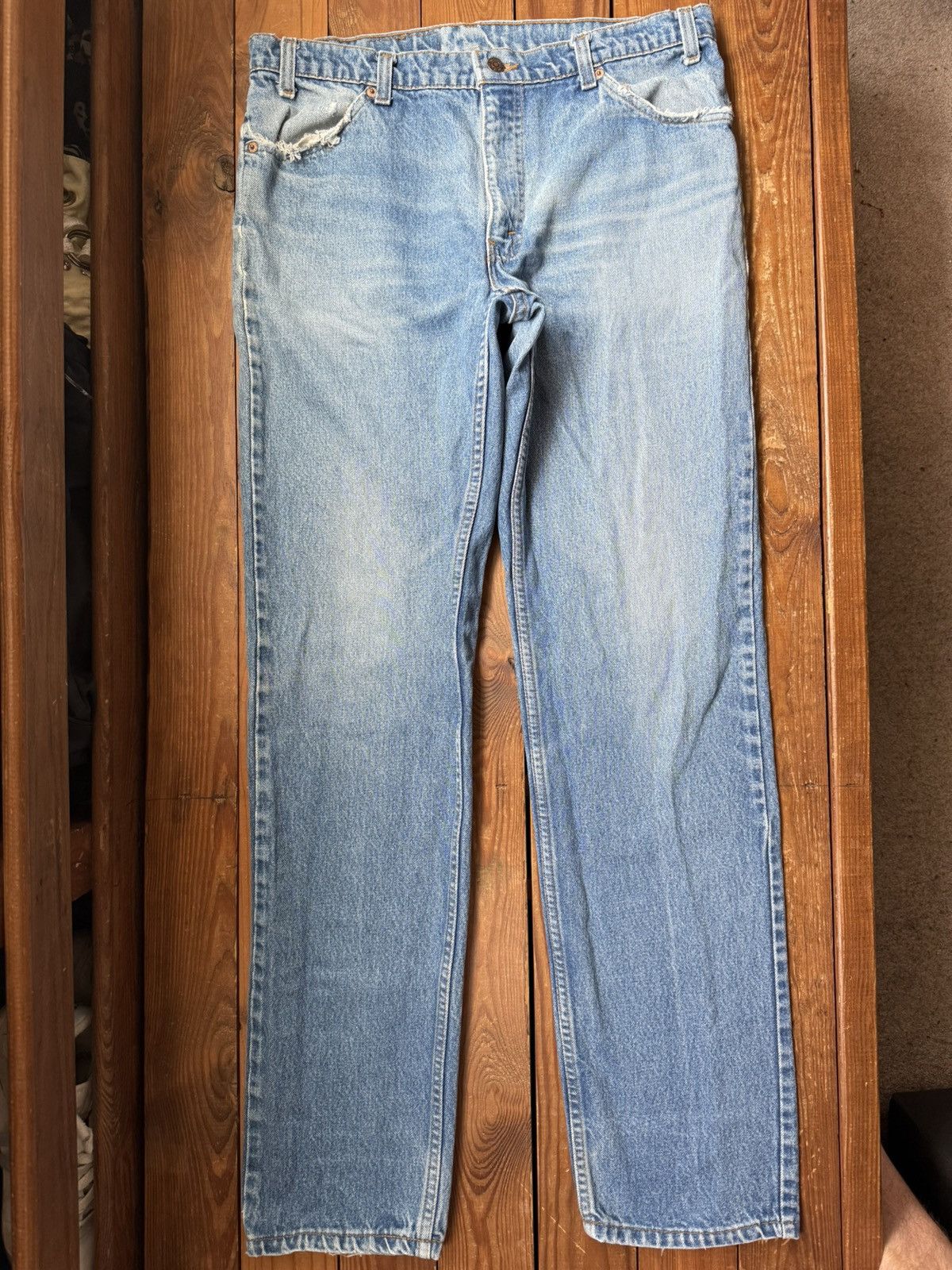Levi's Vintage 80s Levis USA Orange Tab 506 Blue Jeans Size US 34 / EU 50 - 3 Thumbnail