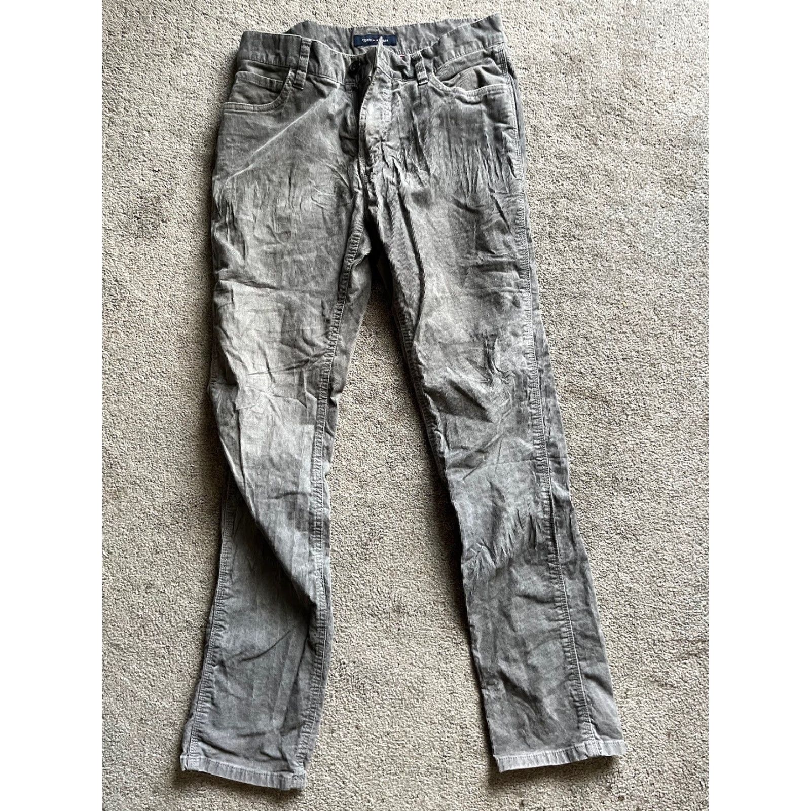 Tommy Hilfiger VINTAGE Tommy Hilfiger Gray Corduroy Chino Pants Mens 30x32 Distressed 90s Retro Size US 30 / EU 46 - 3 Thumbnail